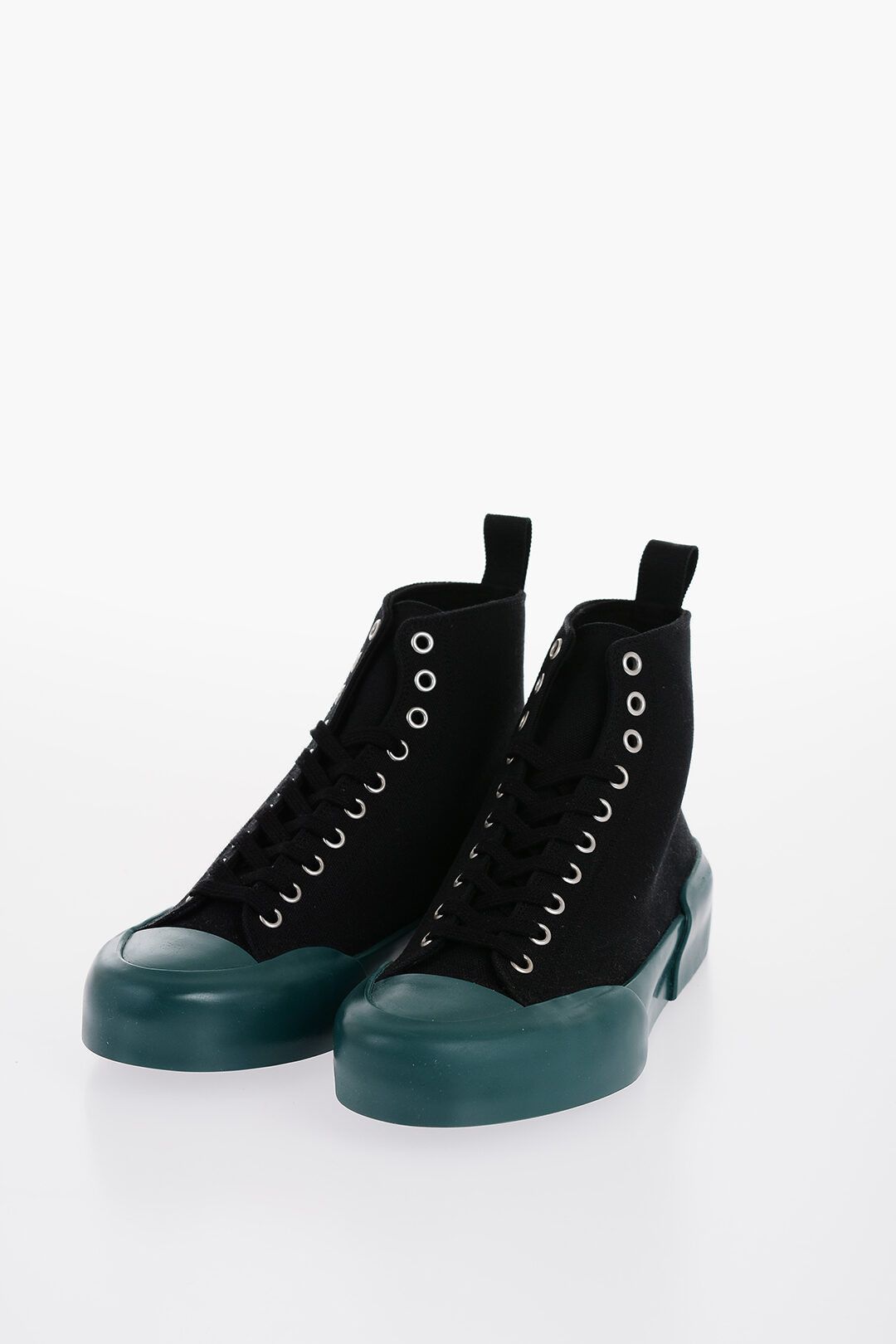 Jil Sander og1mm1225 Jungle Canvas Lace-up Sneakers in Black Size US 7 / IT 37 - 2 Thumbnail