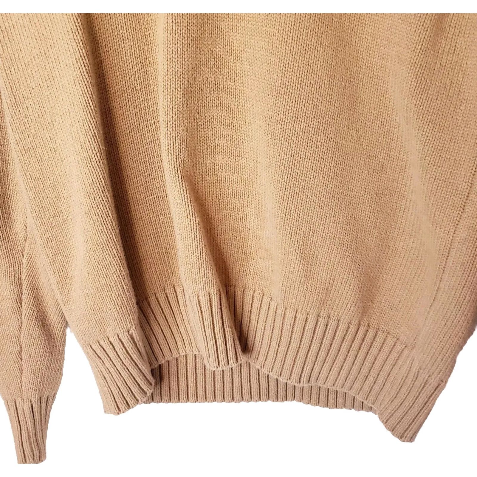 Vintage VINTAGE Bob Timberlake Sweater Mens S Pullover Mock Neck Leather Tan Khaki Green Cowl Neck Elbow Pads Button Accent Size US S / EU 44-46 / 1 - 3 Thumbnail