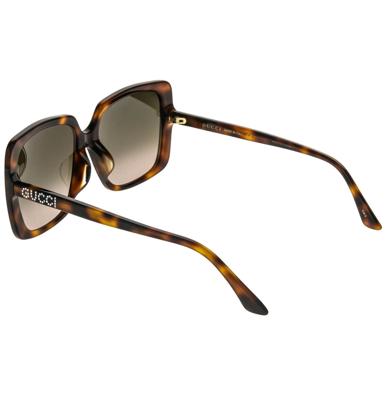 Gucci GUCCI 0728 Brown Stud Logo Oversized Sunglasses GG0728S 002 Size ONE SIZE - 8 Thumbnail