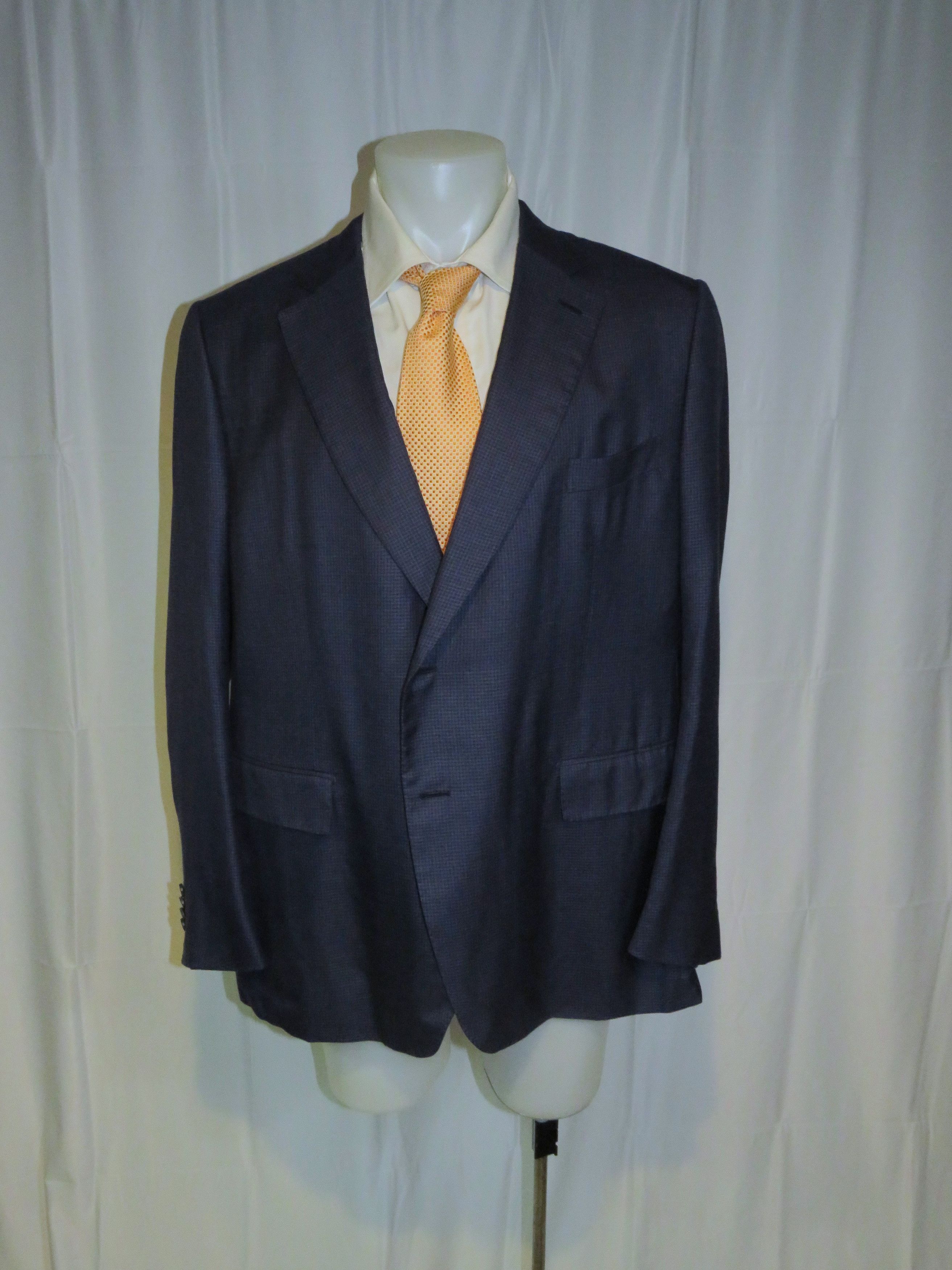 Ermenegildo Zegna Su Misura Couture Cashmere Blend Blue Check Sport Coat 50R Size 50R - 1 Thumbnail