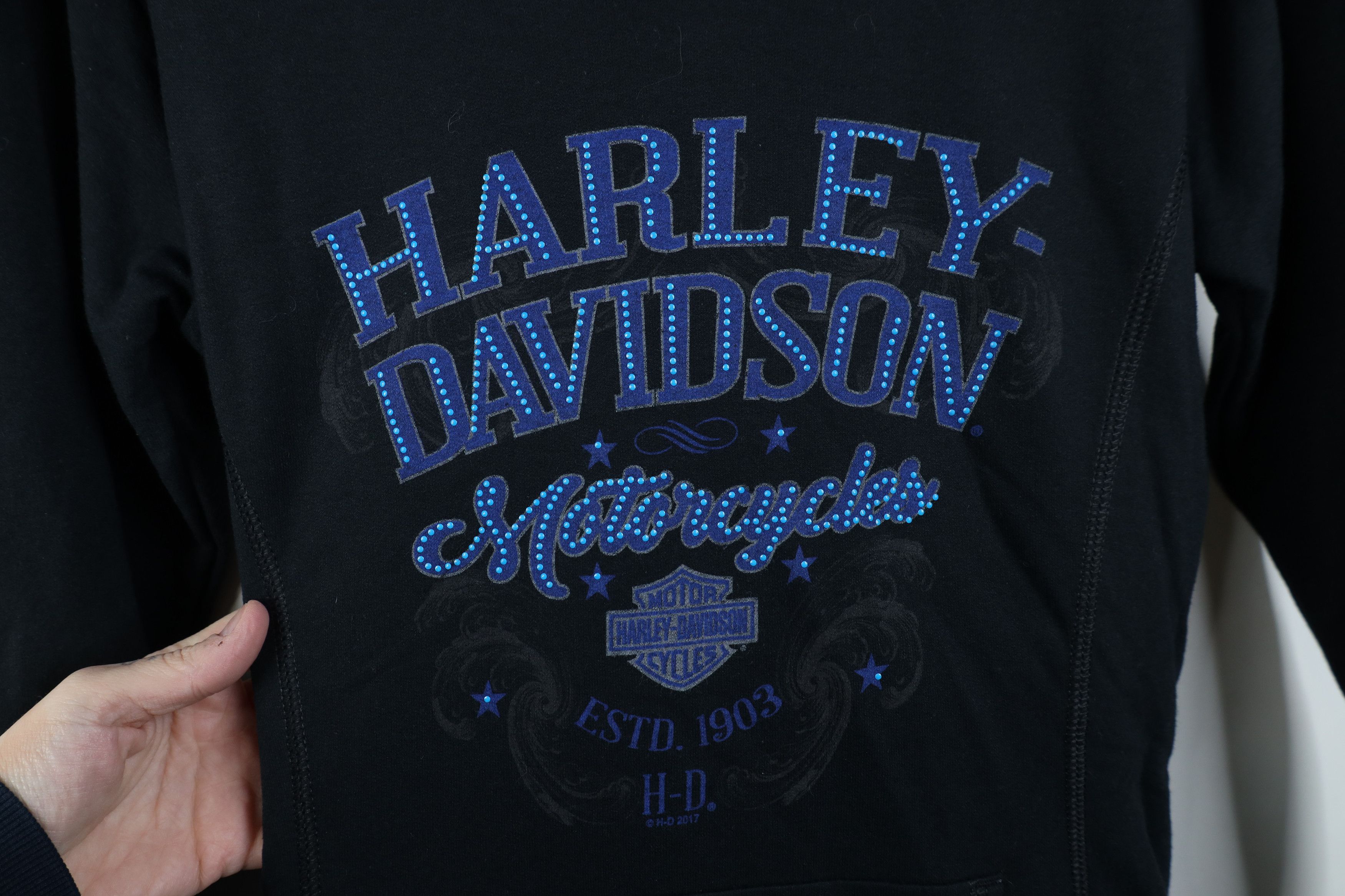 Harley Davidson Vintage Y2K Harley Davidson Terry Babydoll Hoodie Sweatshirt Size M / US 6-8 / IT 42-44 - 4 Thumbnail