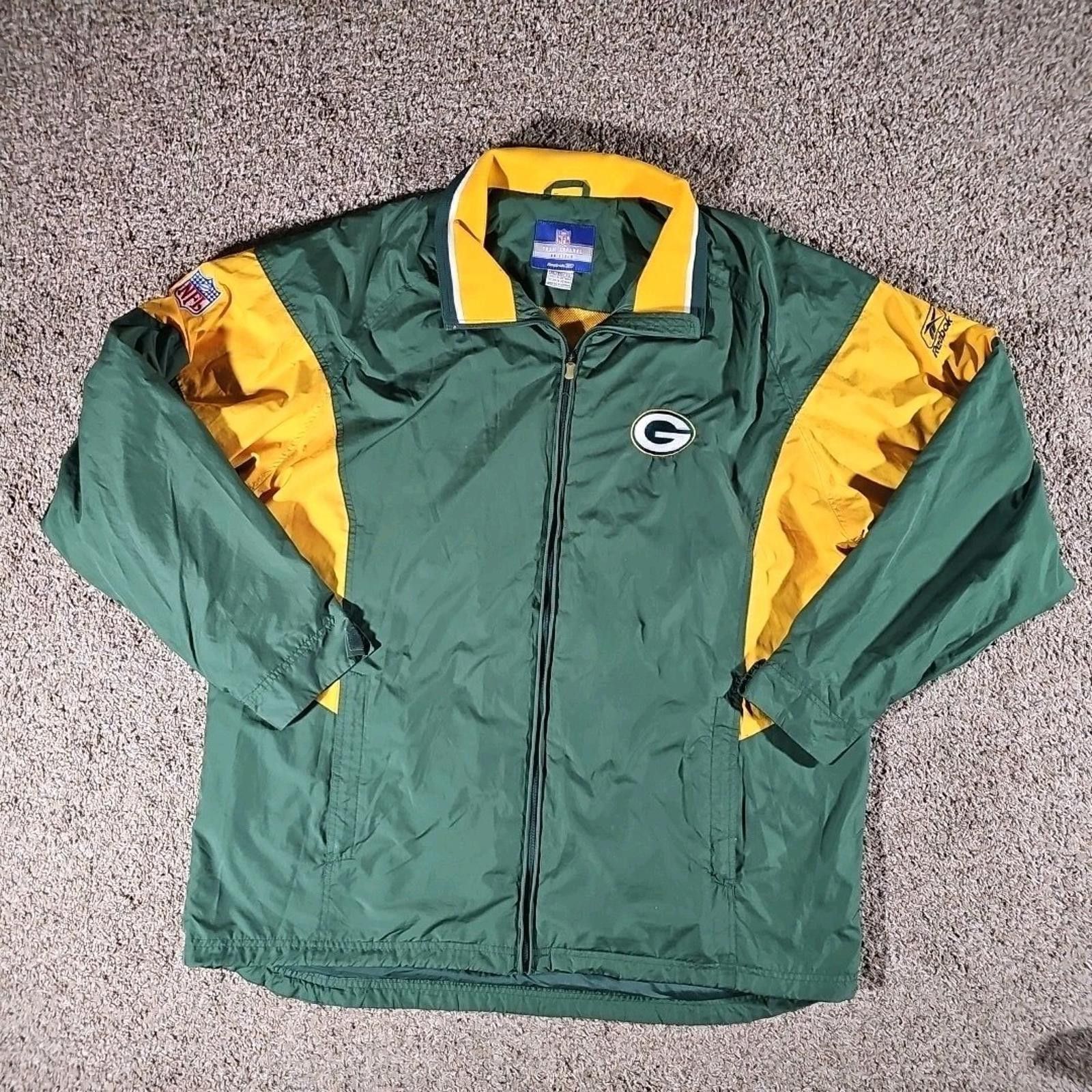 Reebok Green Bay Packers Reebok Team Apparel Fullzip XL Windbreaker Size ONE SIZE - 1 Thumbnail