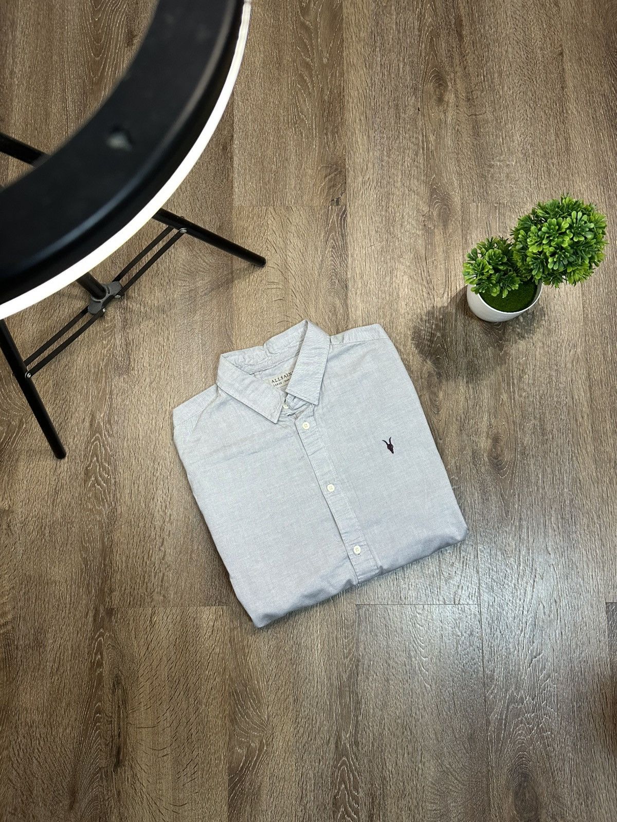 Allsaints All Saints Grey Shirt Luxury Size US L / EU 52-54 / 3 - 2 Thumbnail