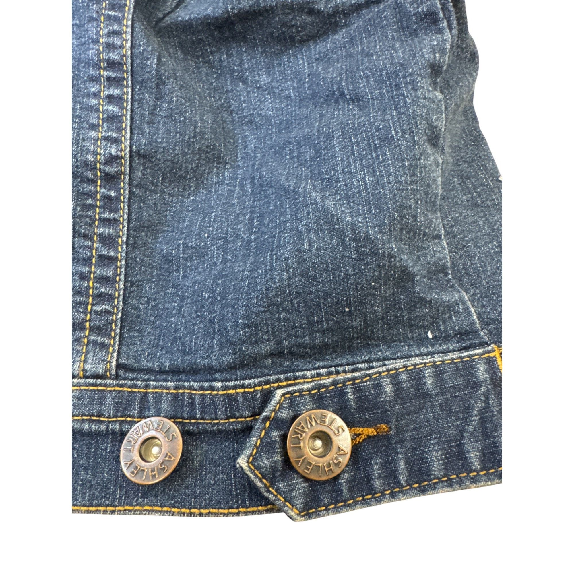 Designer Ashley Stewart Womens Blue Denim Embroidered Vest Size 14/16 Size XL / US 12-14 / IT 48-50 - 13 Thumbnail