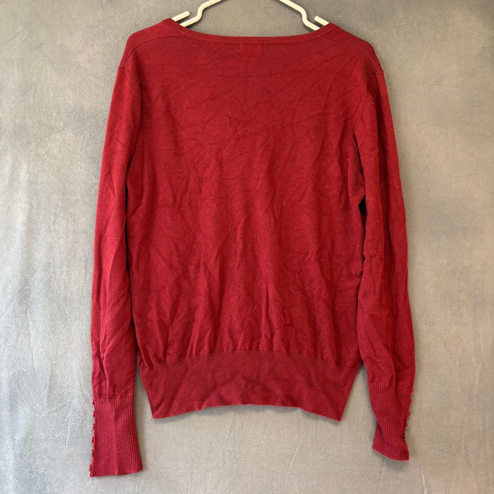 Other Cielo Burgundy Button Front Cardigan Sweater Plus Size 1XL Size XXL / US 16-18 / IT 52-54 - 7 Thumbnail