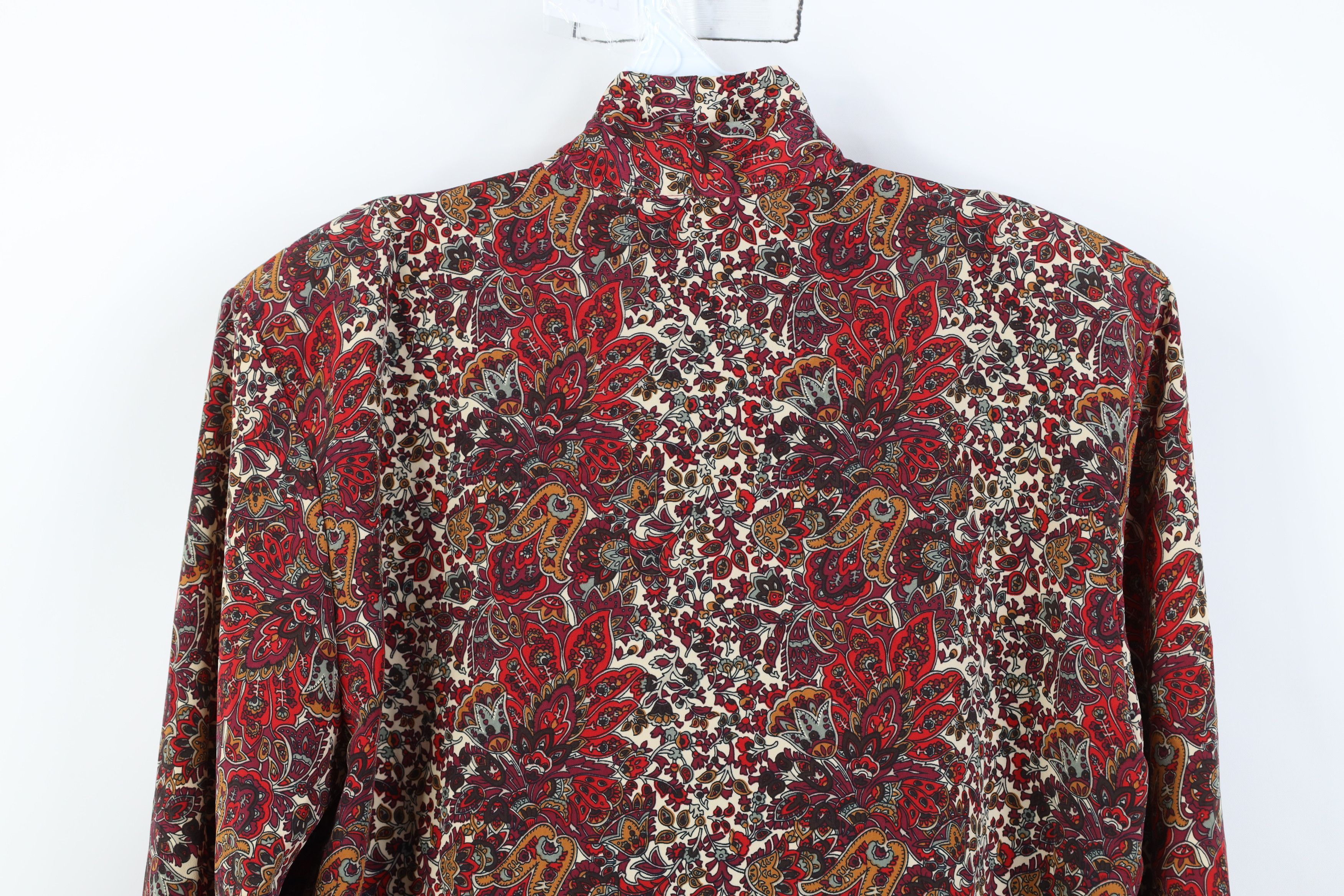 Vintage Vintage 90s Streetwear Paisley Flower Shawl Button Shirt Size XL / US 12-14 / IT 48-50 - 10 Thumbnail