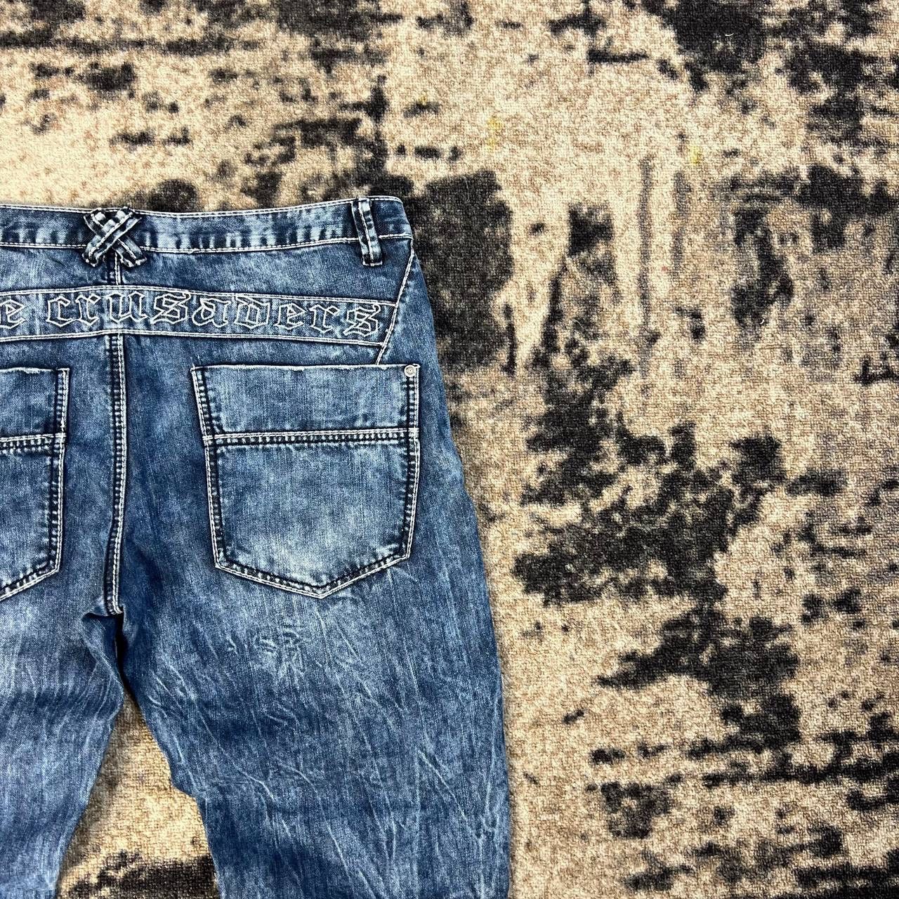 Japanese Brand Avant Garde Y2K Style Blue Washed Denim Jeans Size US 36 / EU 52 - 3 Thumbnail