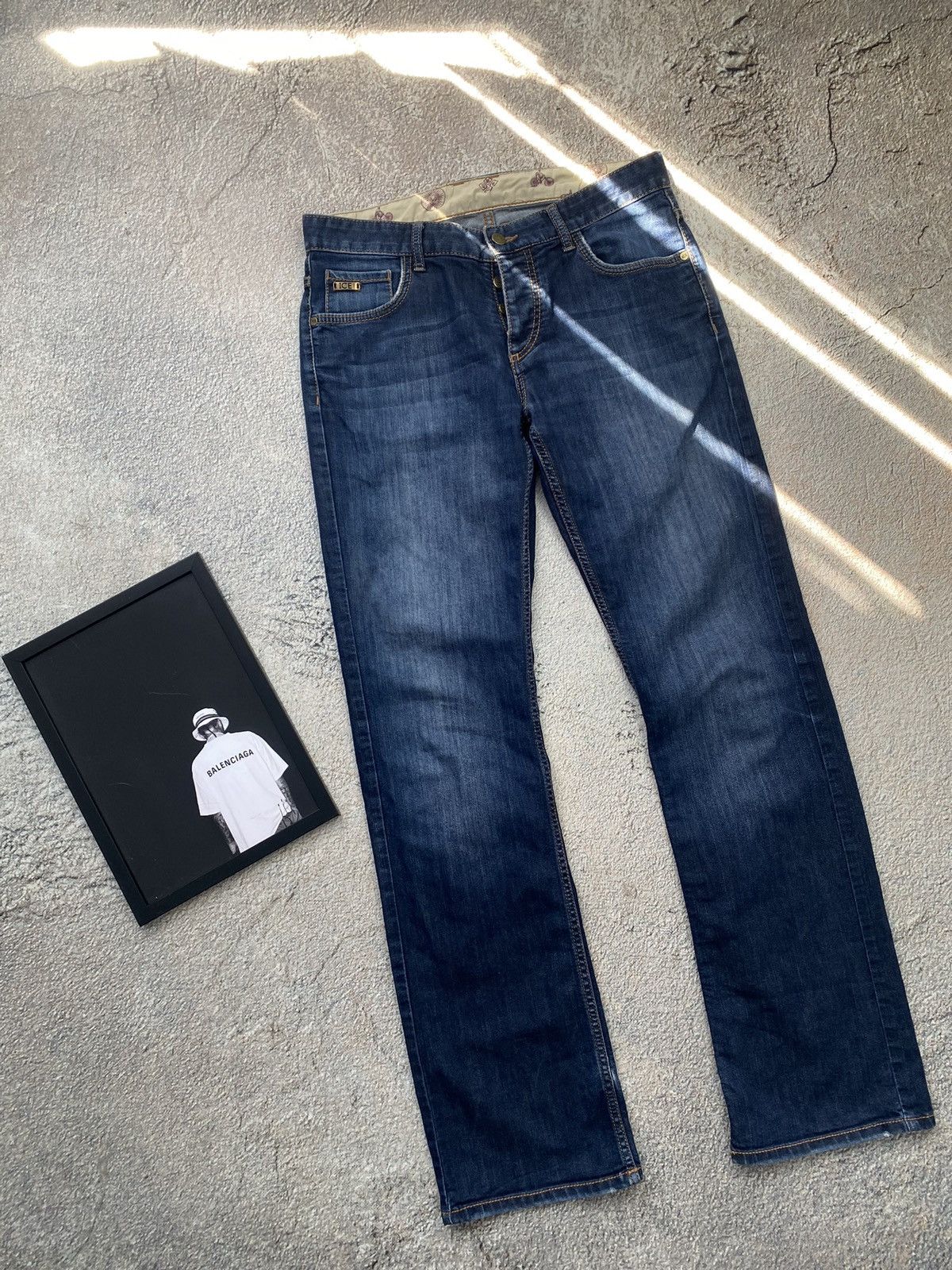 Iceberg × Vintage Vintage denim pants Iceberg back print Size US 31 - 5 Thumbnail