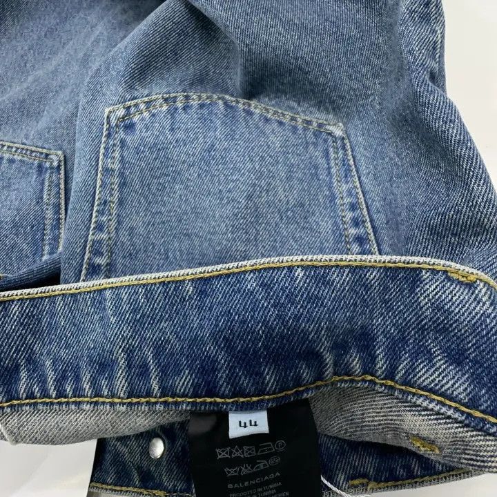 Balenciaga Balenciaga Blue Double Pocket Straight Leg Jeans 0079-2507 Size 41" - 4 Thumbnail