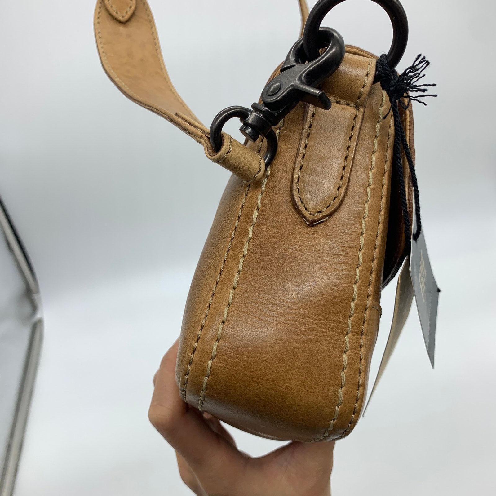 Other Frye Leather Handbags Melissa Baguette Bag Beige Brown Size ONE SIZE - 14 Thumbnail
