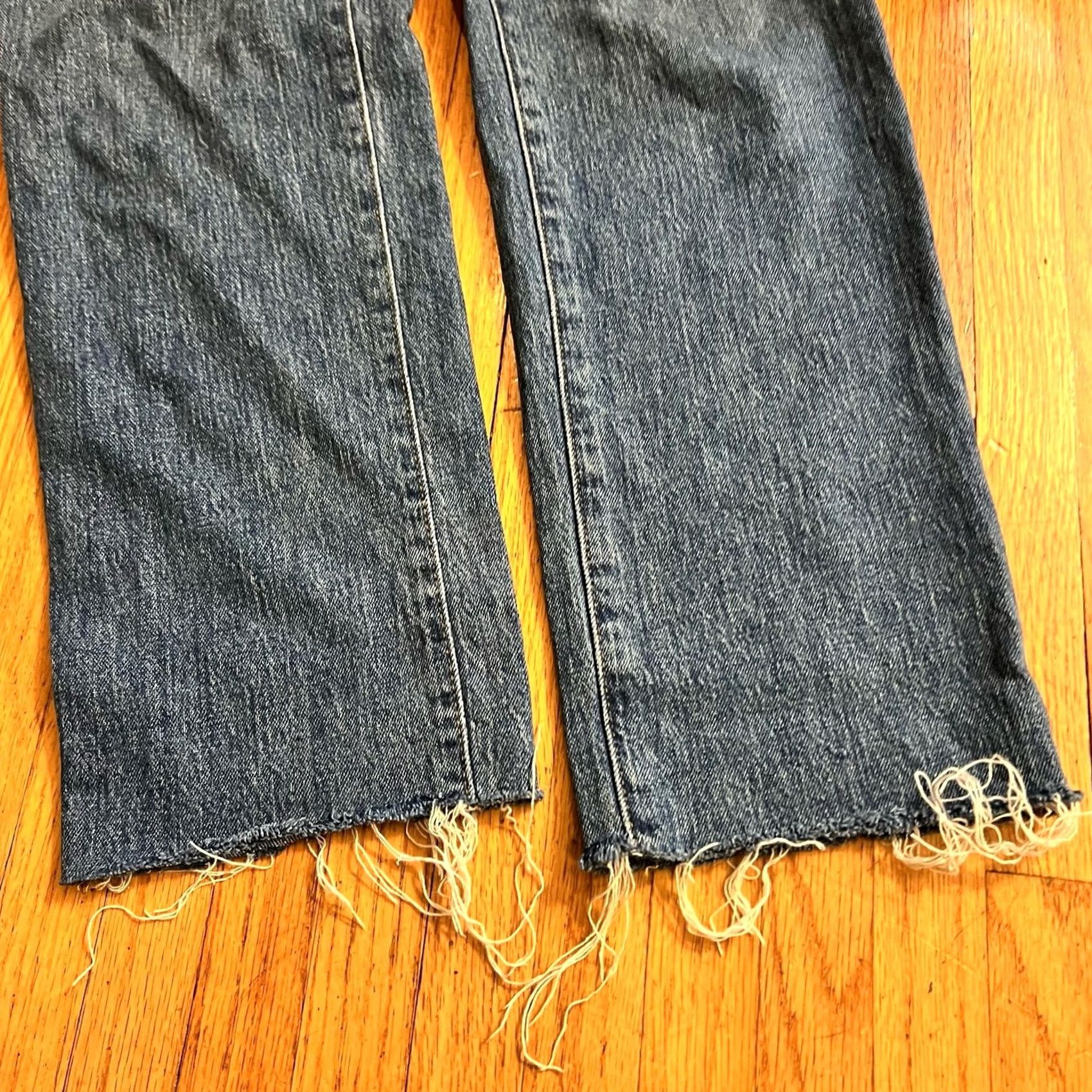 Madewell Madewell Jeans Womens 27 Perfect Vintage Blue Denim High Rise Raw Hem Jeans Womens 27 Regular Blue 29x28 Size 27" / US 4 / IT 40 - 3 Thumbnail
