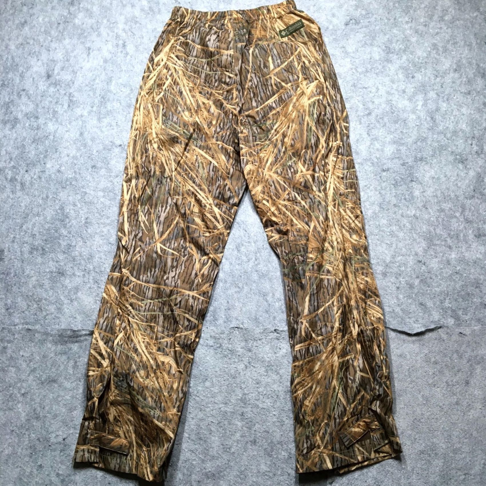 Rains Columbia Men's Small S Brown Shadow Grass Camo Rain Pants Elastic Waist Hunting Size US 29 - 6 Thumbnail