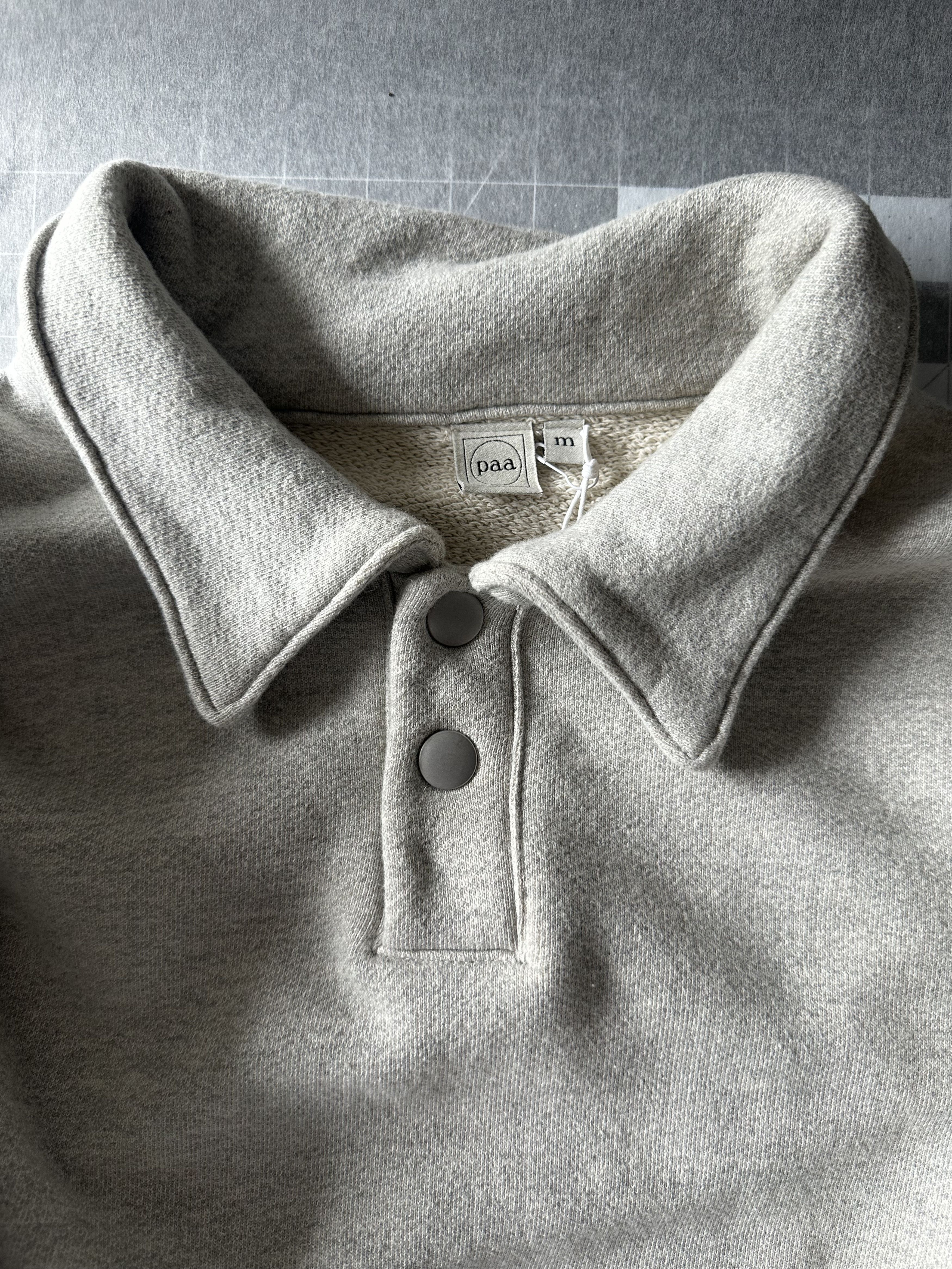 image of Paa Ls Polo Sweatshirt Two - Heather in Heather Gray, Men's (Size Medium)