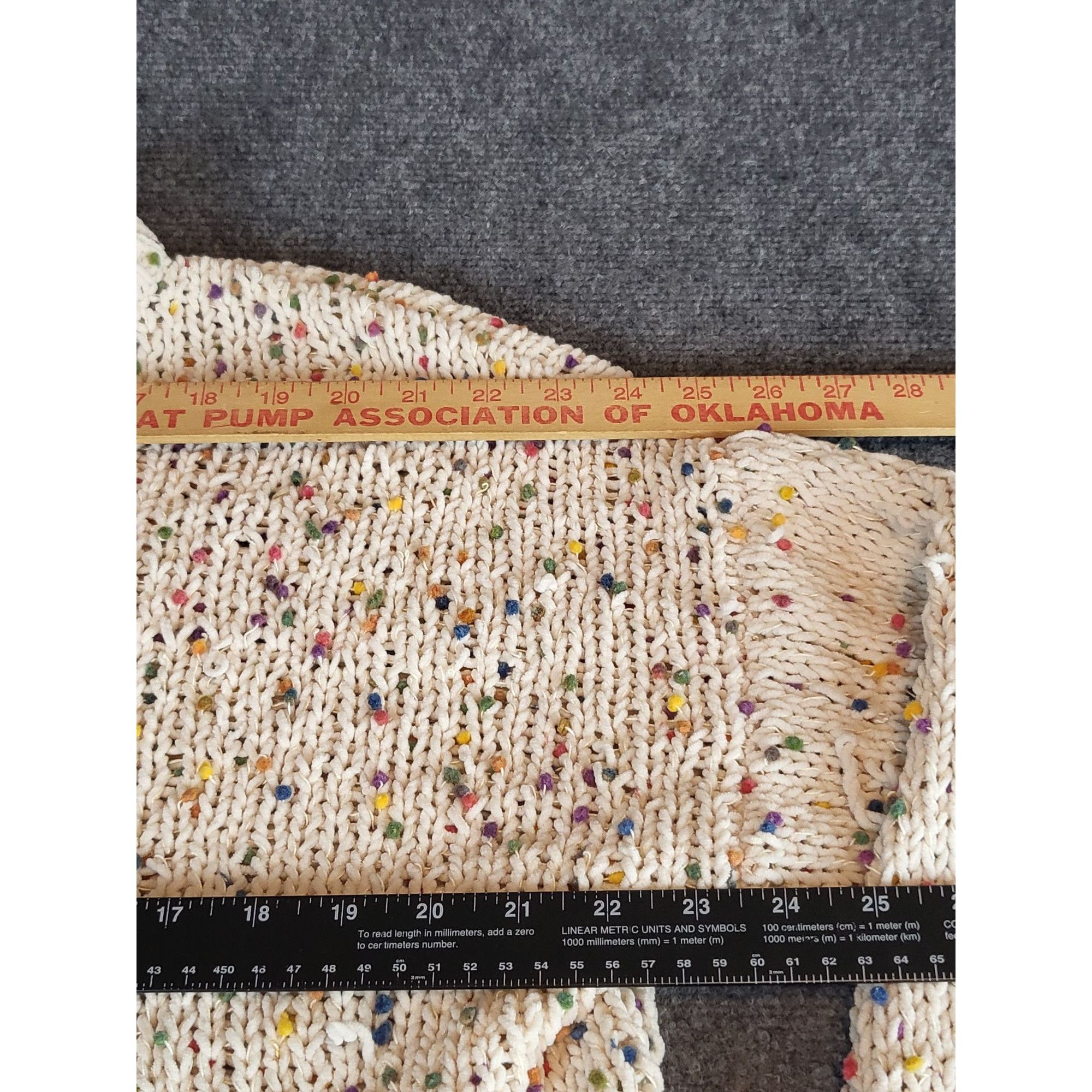 Other POL Sweater Rainbow Confetti Cropped Distressed Tan Cream Sz Size L / US 10 / IT 46 - 7 Thumbnail