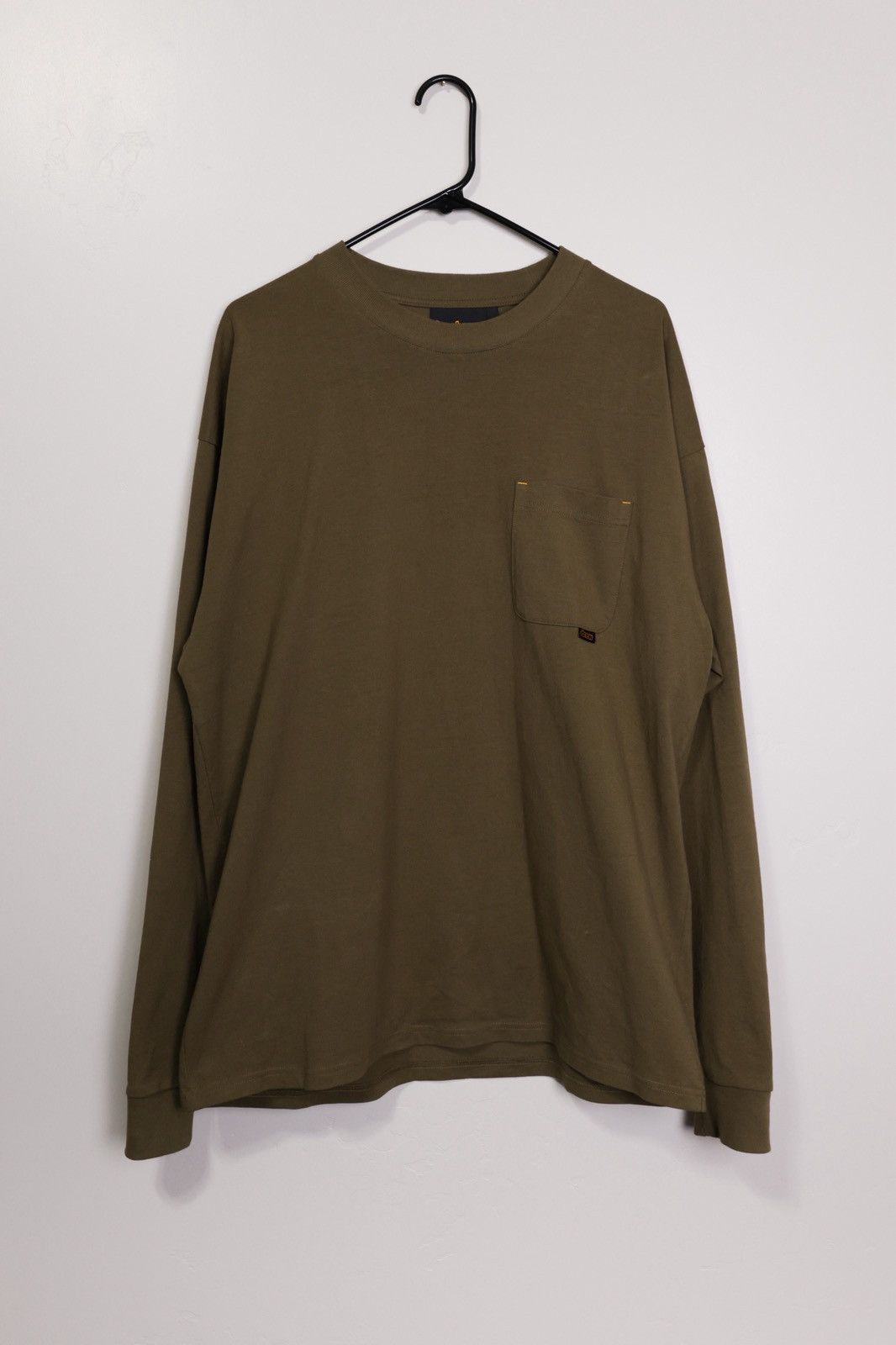 Drew House × Justin Bieber Drew House L/S Pocket Tee - Olive Green Size US L / EU 52-54 / 3 - 1 Thumbnail