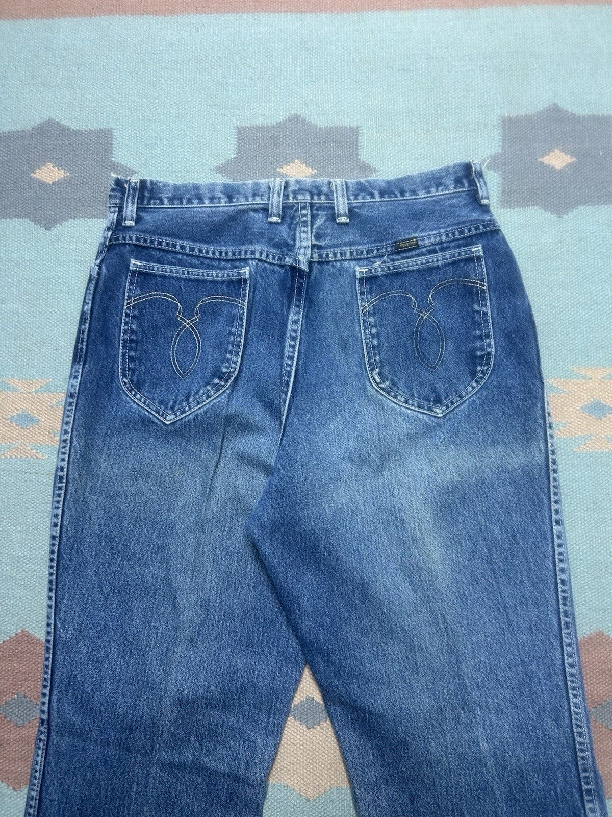 Vintage Vintage 70s Maverick jeans faded bootcut flare 16 31x34 Size 31" - 8 Thumbnail