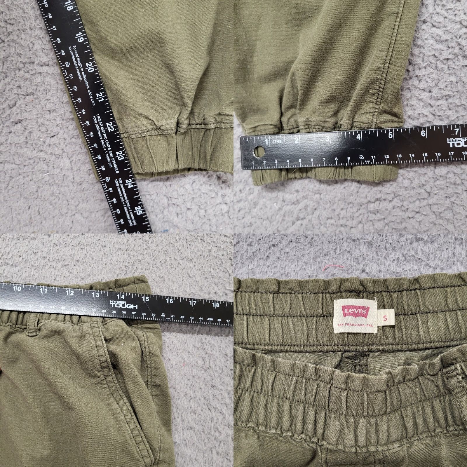Levi's Levi's Joggers Women's Size S Green Paper Bag Stretch Street Style Chic Tapered Leg Front Flat Front Pockets Elastic Waist Casual Fall Winter Spring Size 28" / US 6 / IT 42 - 8 Thumbnail