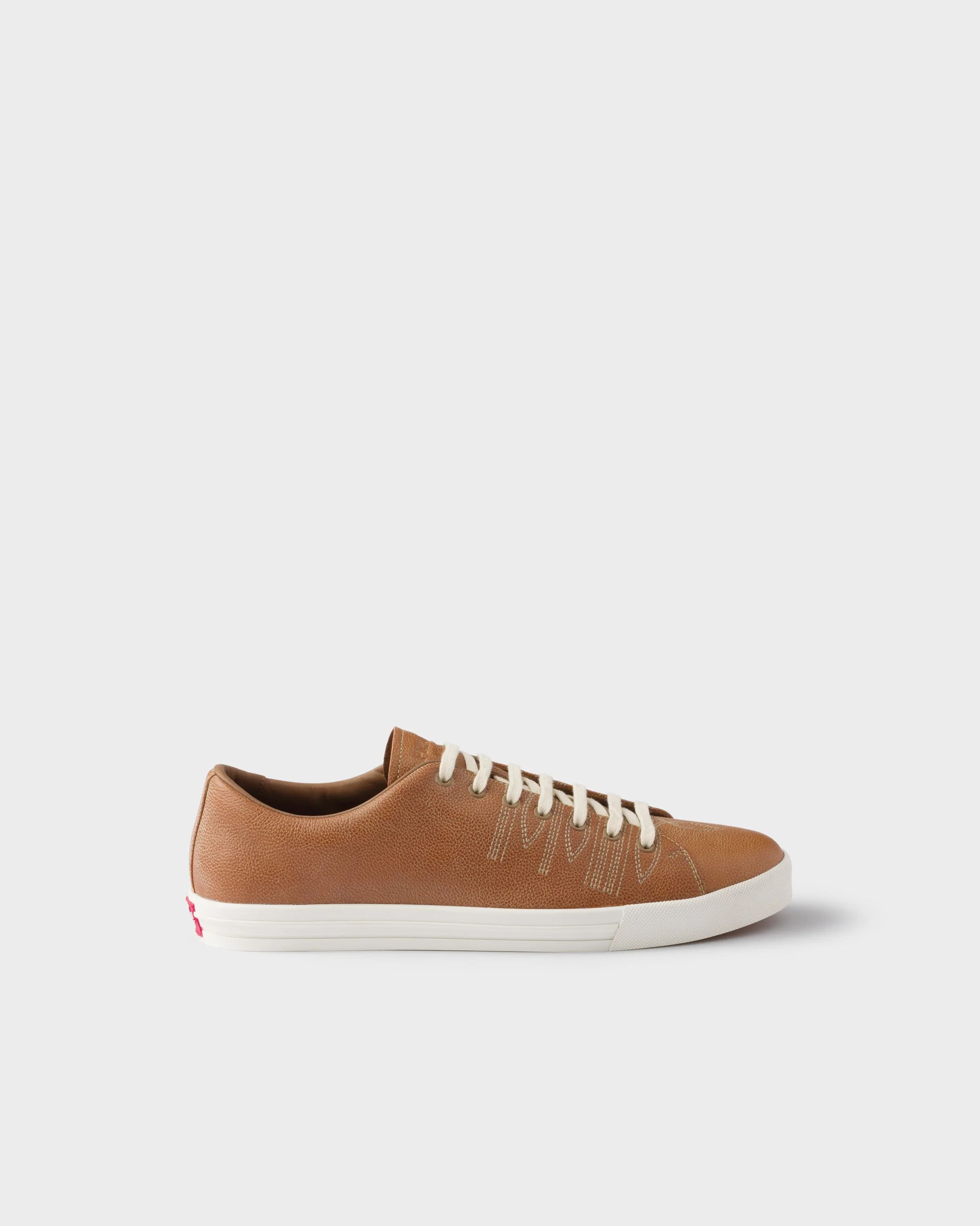 Prada o1w1db10426 Aged-Effect Leather Sneakers in Brown Size US 11 / EU 44 - 2 Thumbnail
