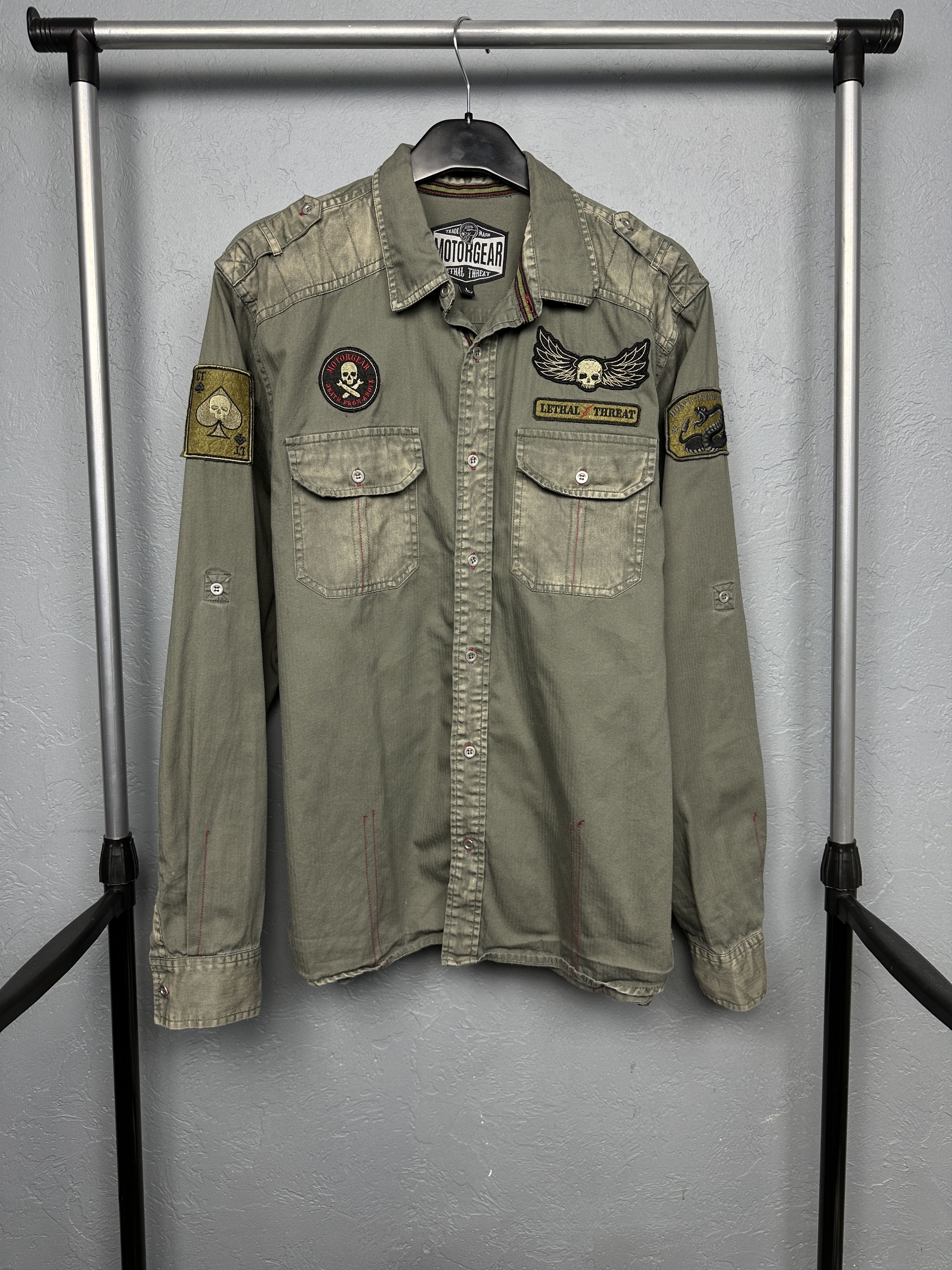 Vintage Motorgear Mens Biker Shirt Bombs Away Naked Girl Size US L / EU 52-54 / 3 - 3 Thumbnail