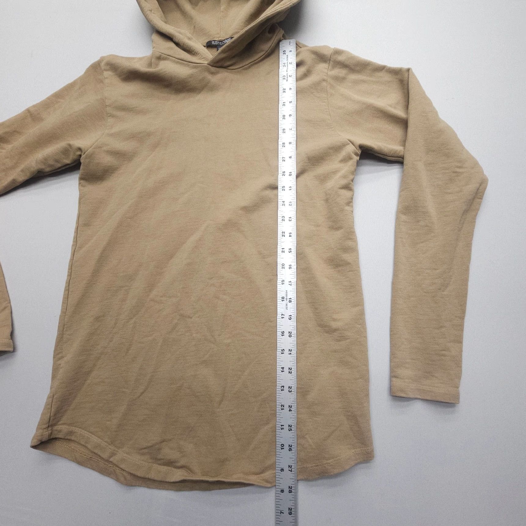 Dime Rustic Dime Hoodie Mens Small Tan USA Made 100% Cotton Pullover Workwear Size US S / EU 44-46 / 1 - 3 Thumbnail