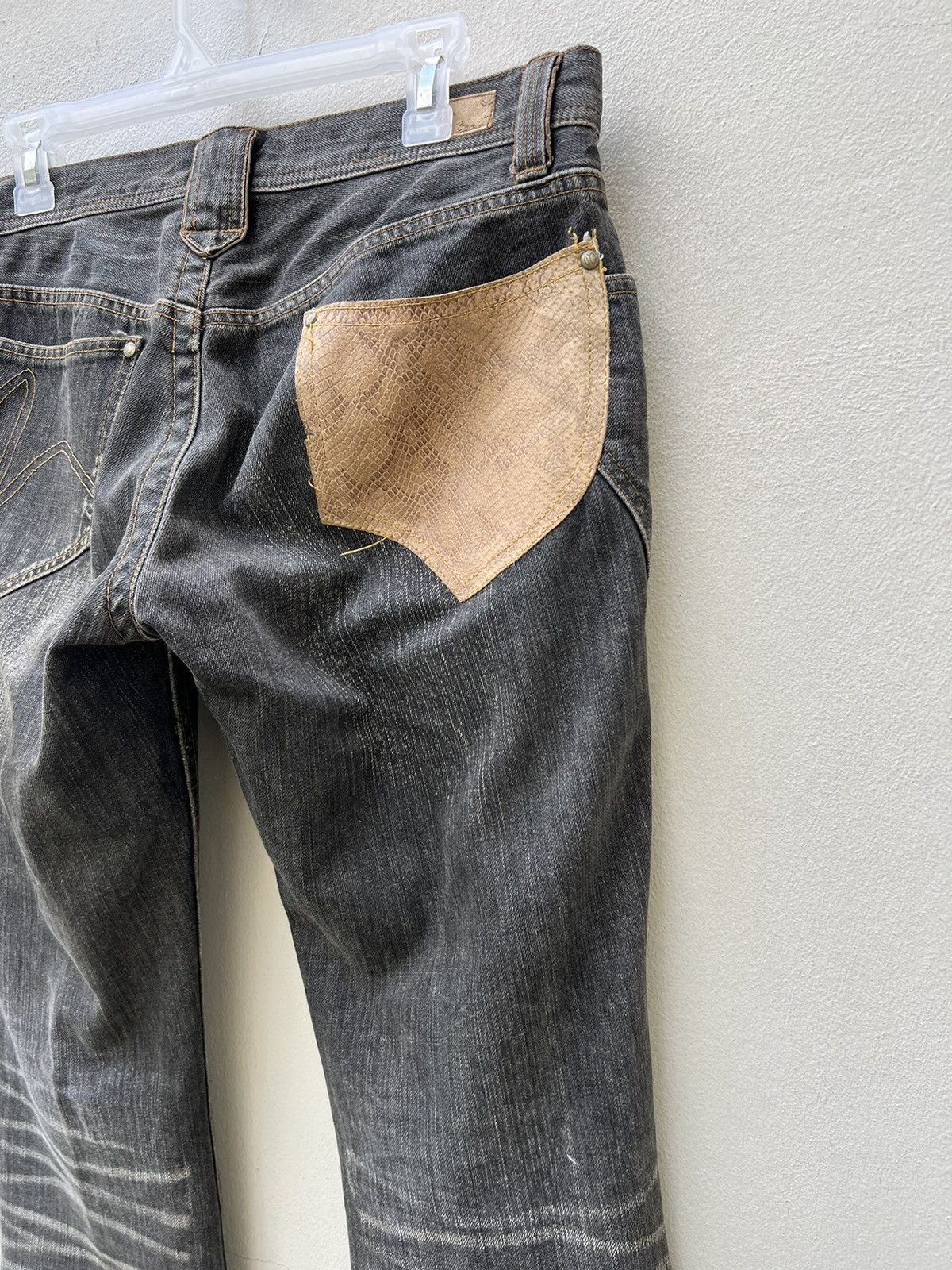 Nicole Club Vintage Nicole Club Faded Black Hybrid Denim Wide Leg Jeans Size US 30 / EU 46 - 17 Thumbnail