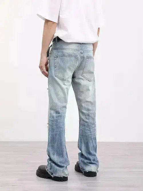 Jean flare damaged fade jeans Size US 34 / EU 50 - 3 Thumbnail