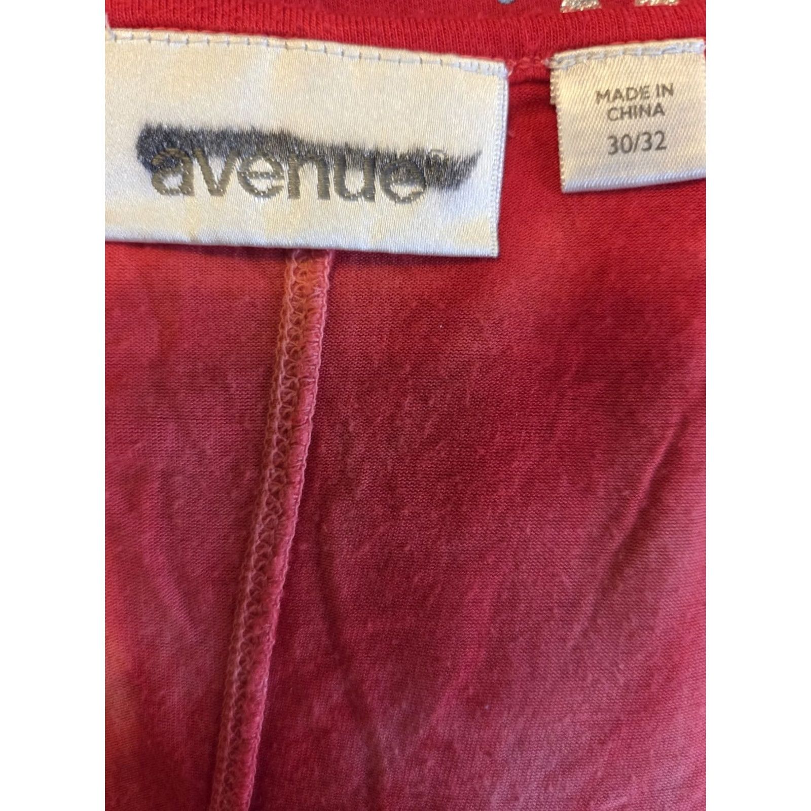 Avenue VINTAGE Ave­nue White Red Tie Dye Crochet Trim Casual Tunic Top Shirt 30/32 4X Size 4XL / US 24-26 - 6 Thumbnail