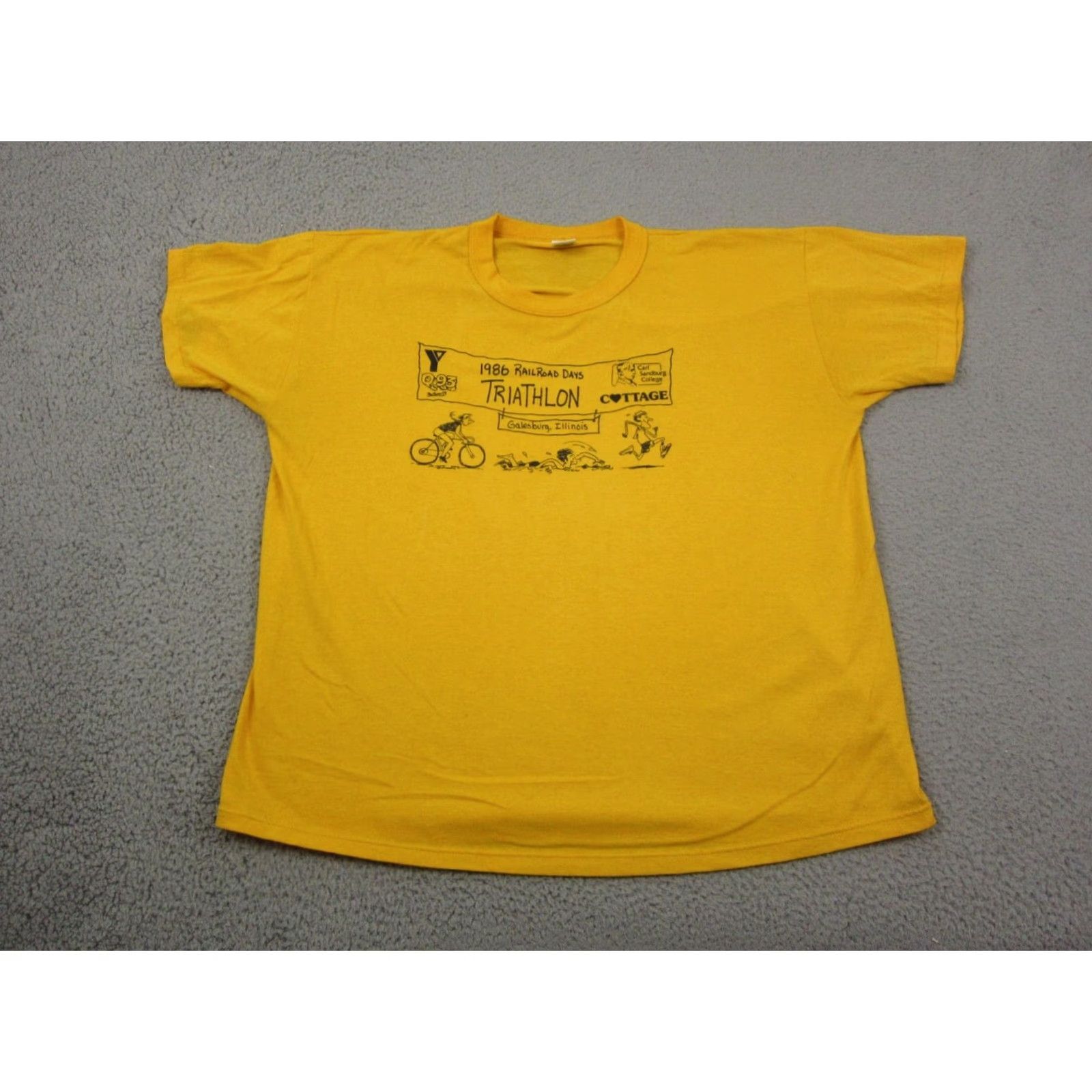 Russell Athletic VINTAGE Russell Athletic Shirt Mens XL Yellow 90s City Classic Size US XL / EU 56 / 4 - 2 Thumbnail