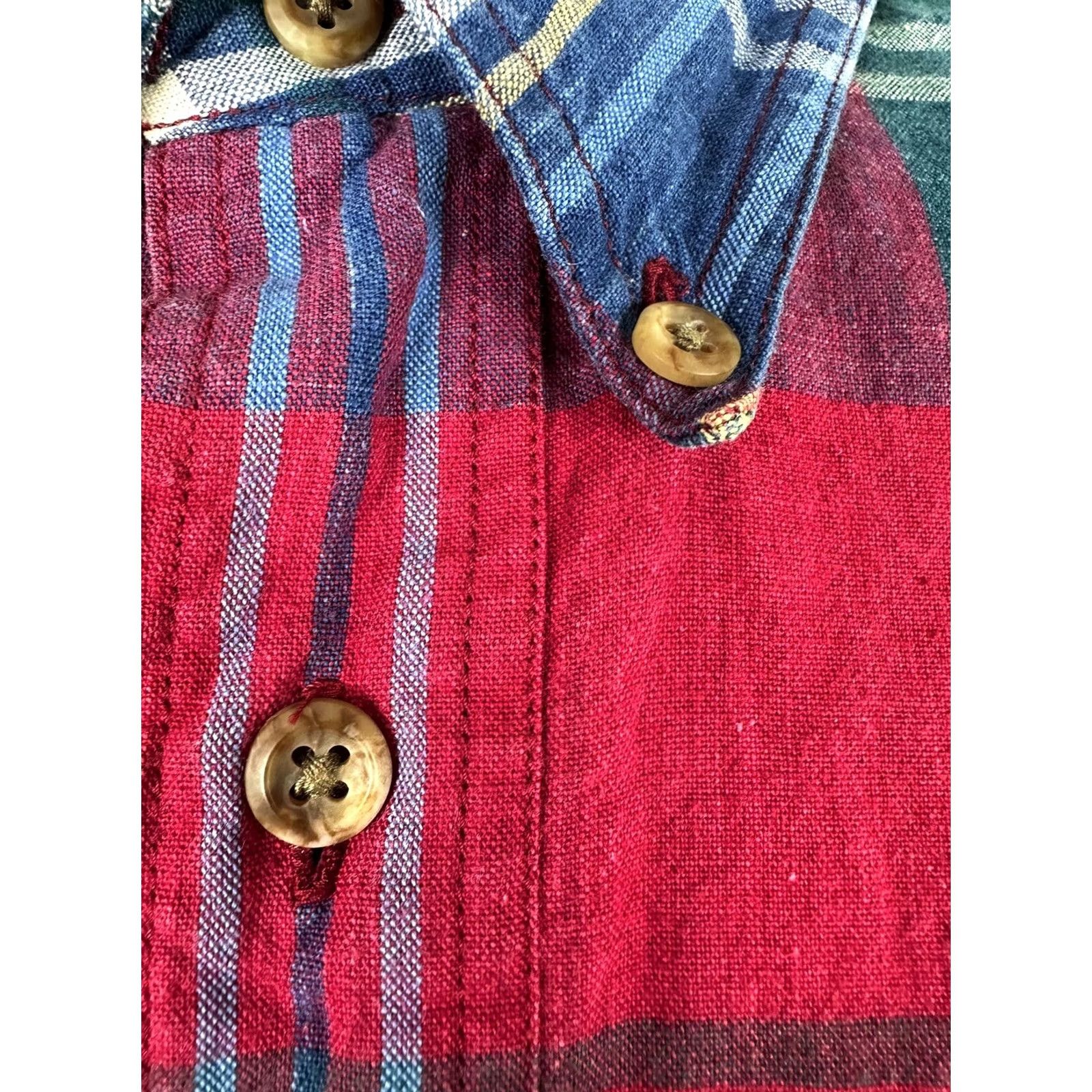 Roundtree & Yorke VINTAGE Roundtree & Yorke Shirt Men L Plaid Short Sleeve Button-Up Casual 90s Cotton Myl Size US L / EU 52-54 / 3 - 6 Thumbnail