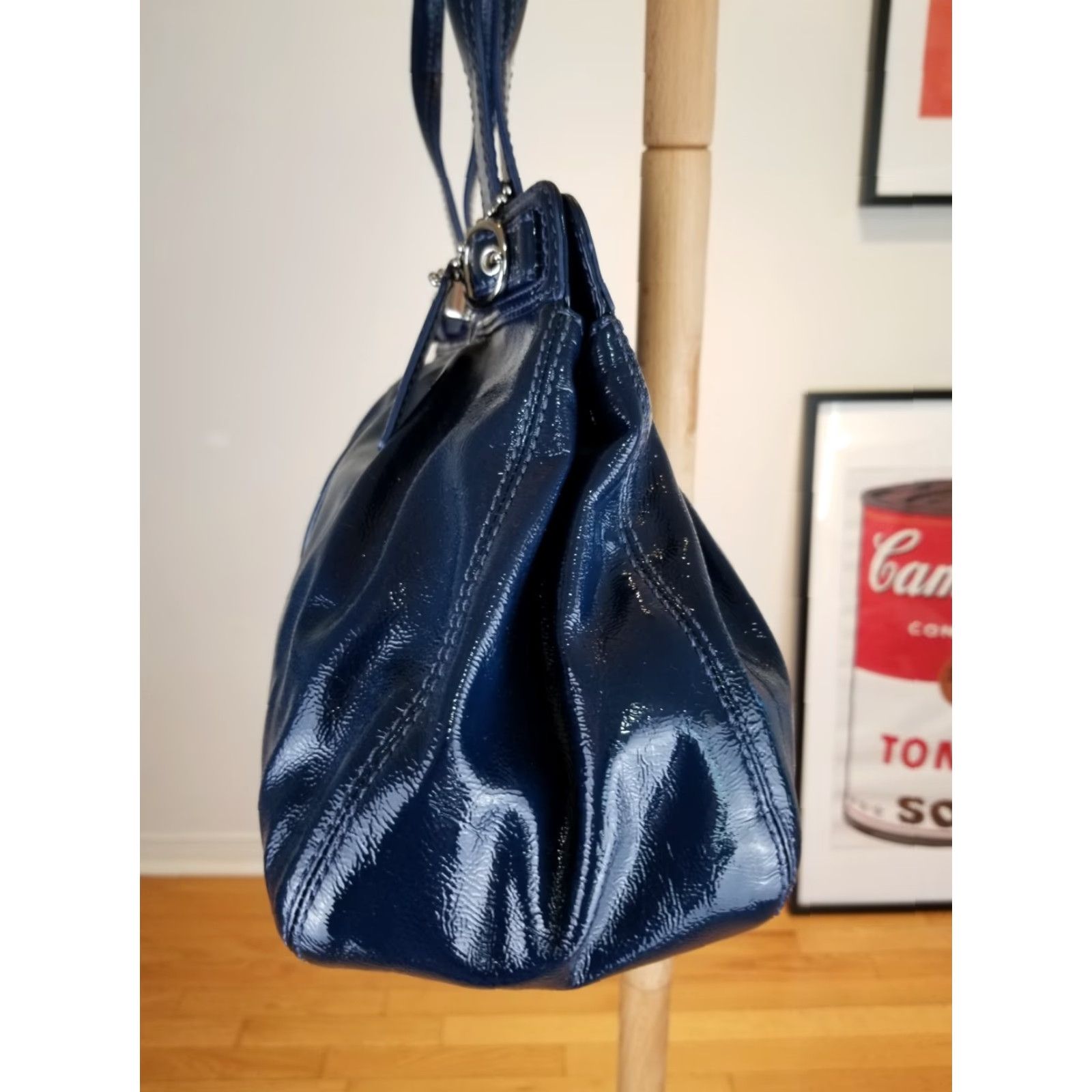 Coach VINTAGE COACH NAVY LEATHER SHOULDER HAND BAG SZ 15'X10'X4' 13926 Size ONE SIZE - 6 Thumbnail