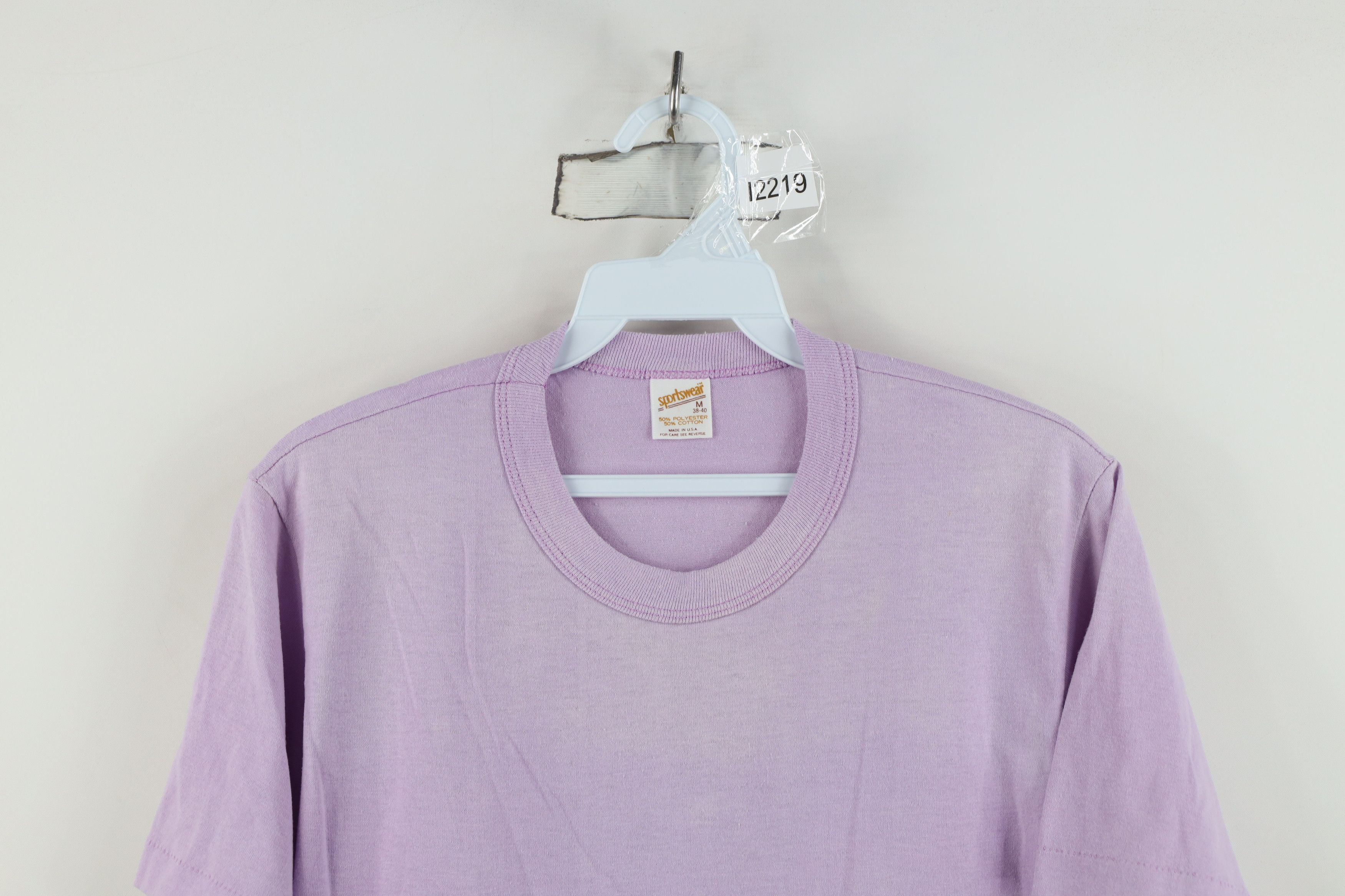 Vintage Vintage 70s Streetwear Cropped T-Shirt Lilac Purple USA Size M / US 6-8 / IT 42-44 - 2 Thumbnail