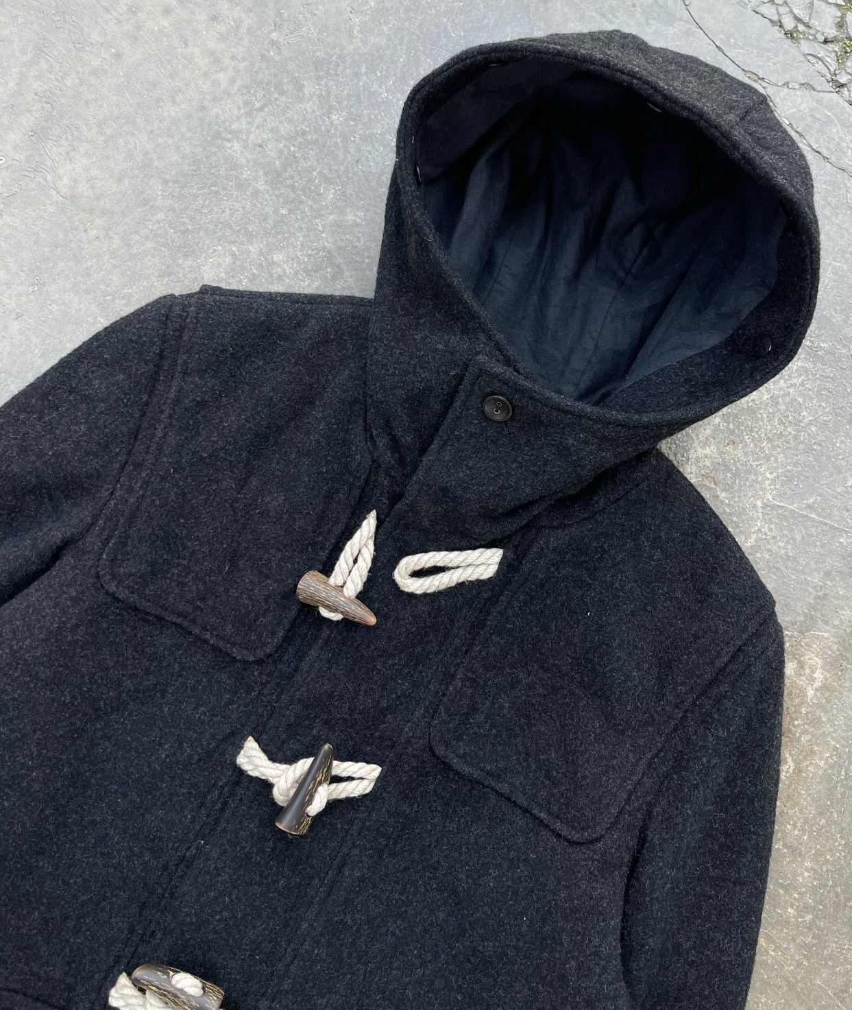 FACTOTUM 🔥 FACTOTUM JAPAN WOOL DUFFLE HOODIE JACKET Size US S / EU 44-46 / 1 - 9 Thumbnail