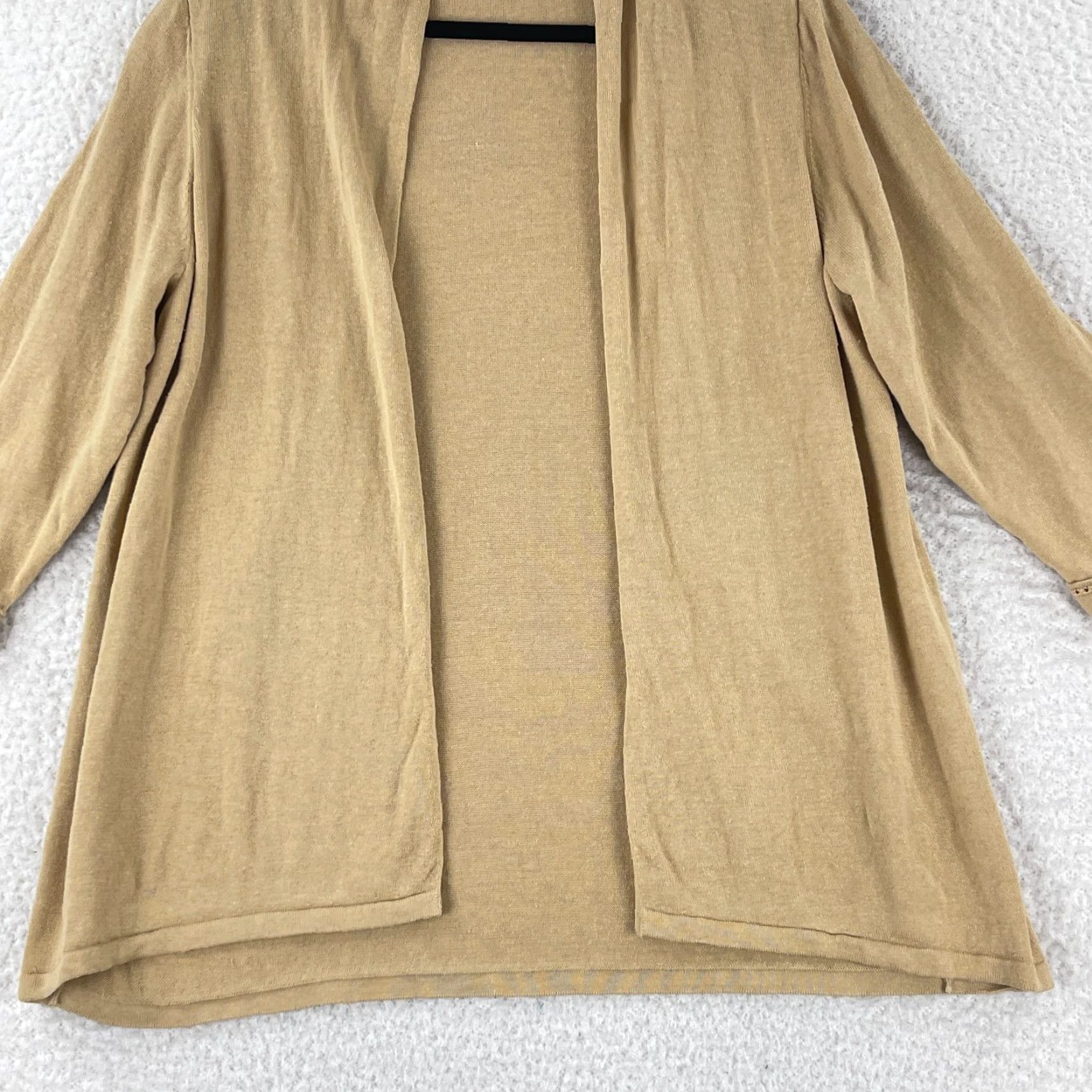 J. Jill J. Jill Cardigan Sweater Womens Large Brown Open Front Linen 3/4 Sleeve Casual Size L / US 10 / IT 46 - 4 Thumbnail