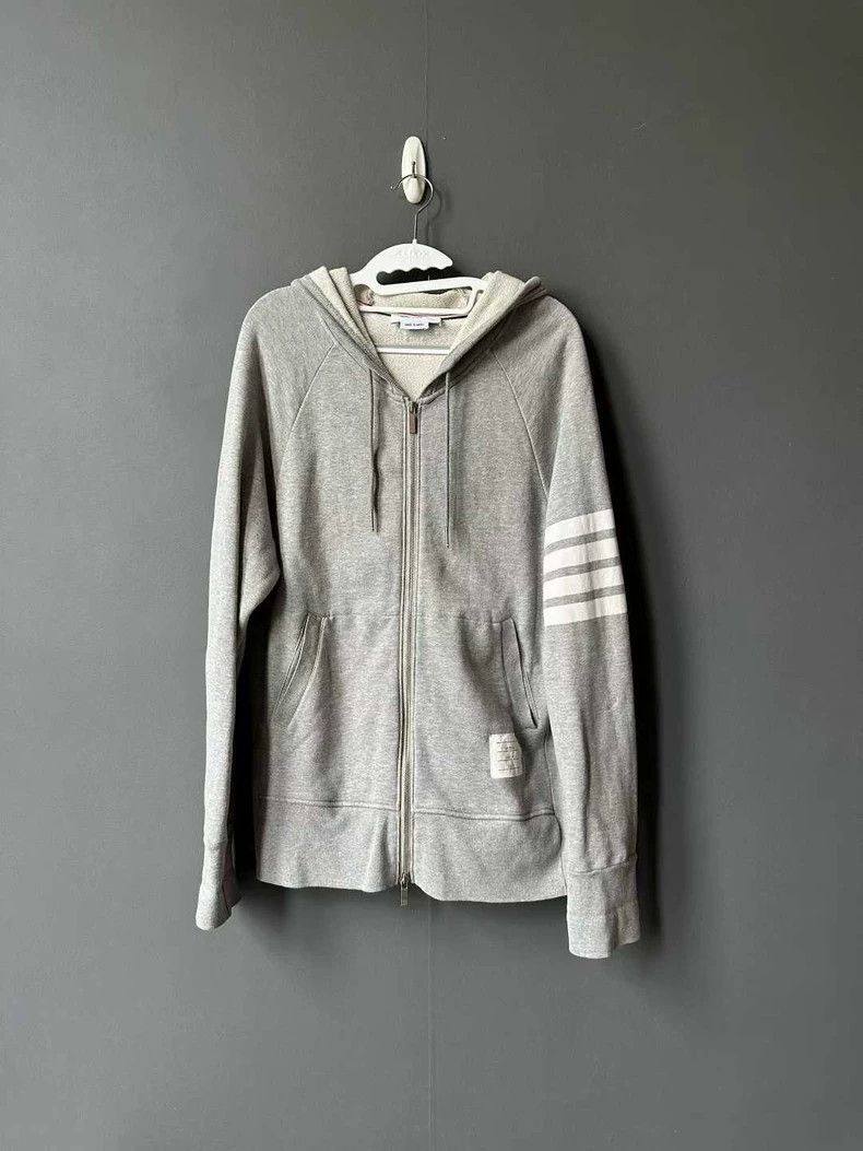 Thom Browne Thom Browne Gray Zip-Up Hoodie - dmc Size US M / EU 48-50 / 2 - 1 Thumbnail