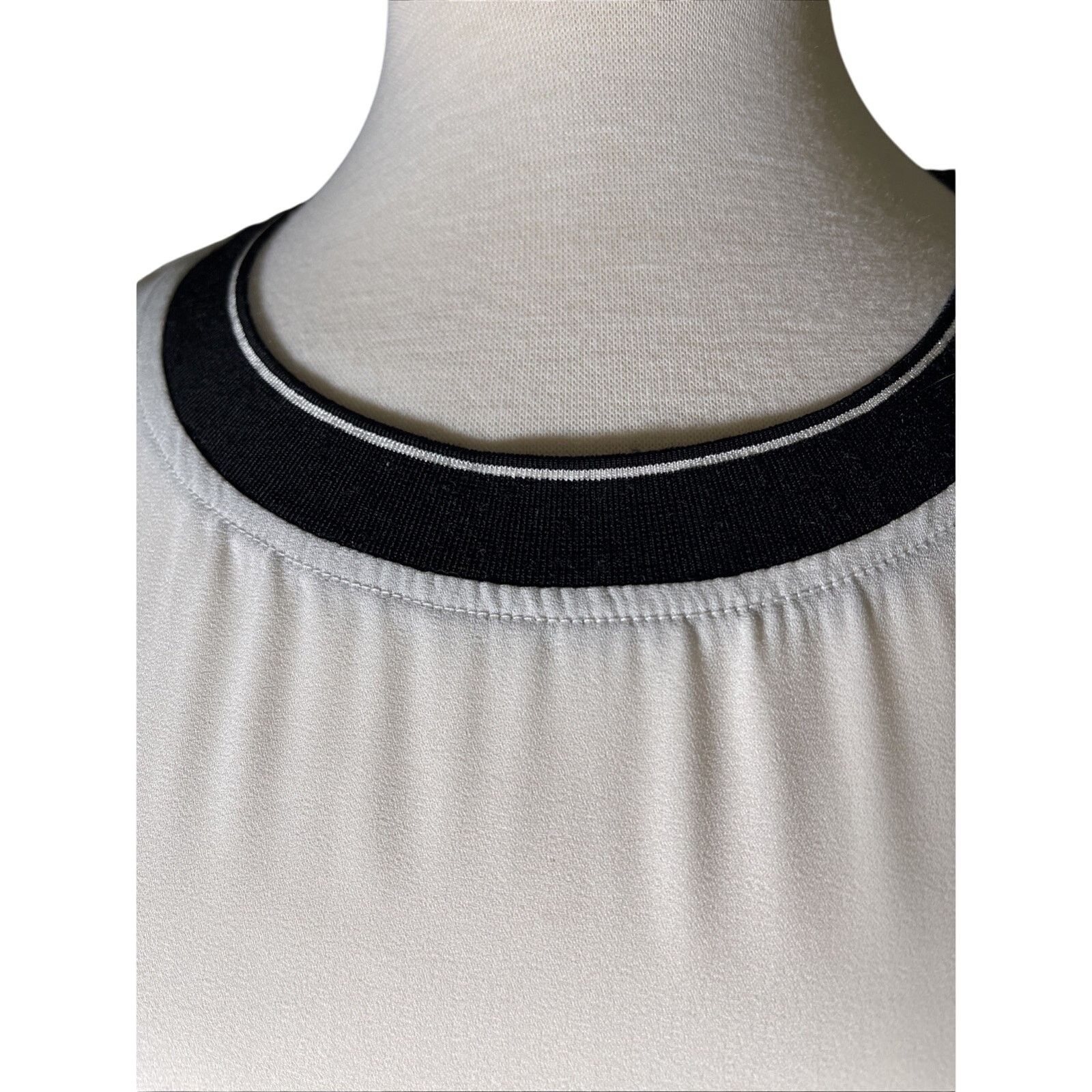 Banana Republic Banana Republic Shirt Sleeve Top, White/ Navy Size S, EUC Size M / US 6-8 / IT 42-44 - 5 Thumbnail