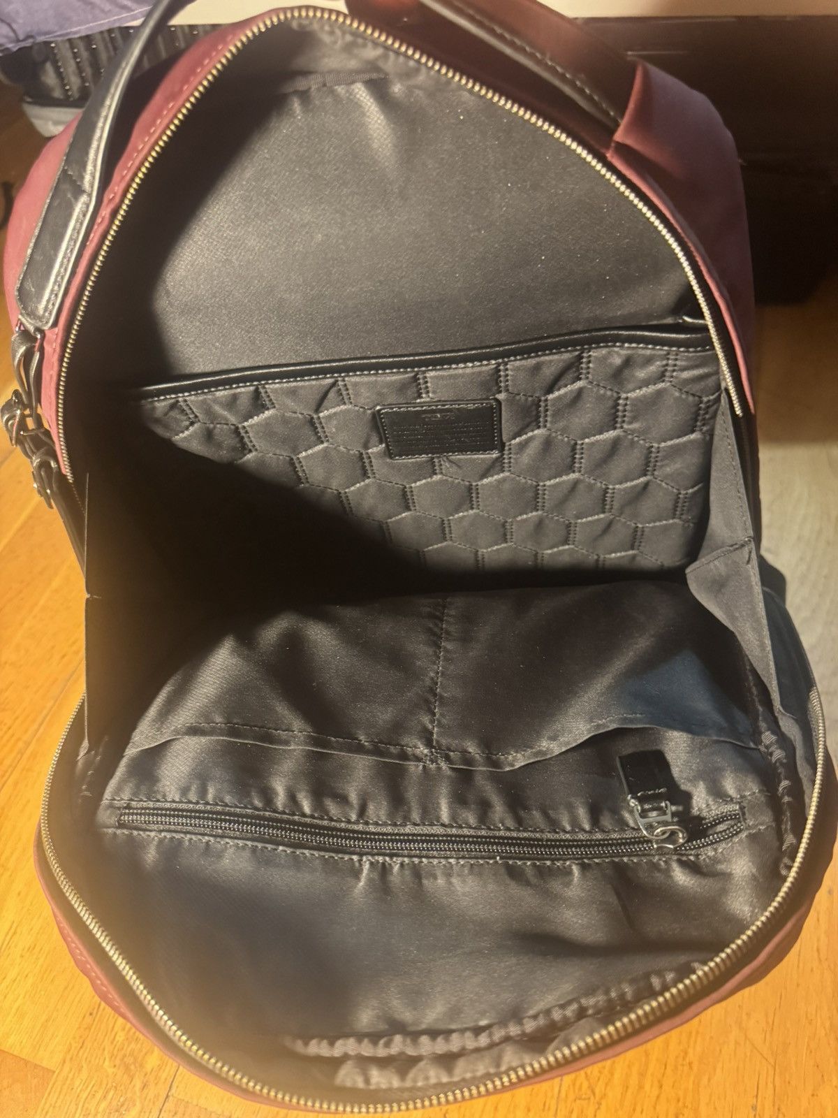 Tumi TUMI Voyageur Burgundy Nylon Leather Trim Backpack Size ONE SIZE - 5 Thumbnail