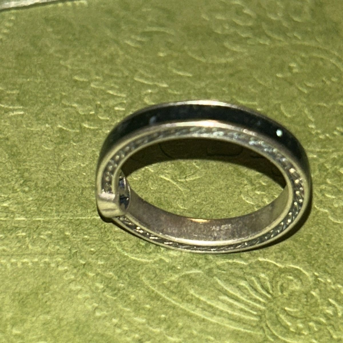 Gucci Gucci Interlocking G Enamel Thin Ring Black Ag925 701620 Size ONE SIZE - 4 Thumbnail