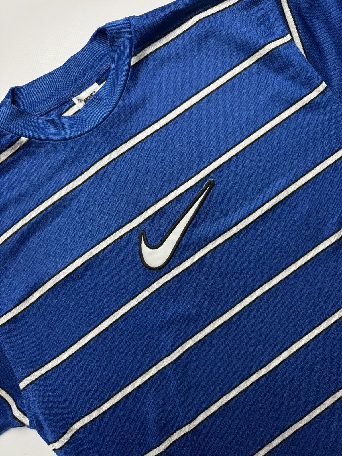 Nike Vintage 90s Nike Striped Centered Swoosh Tee Size US M / EU 48-50 / 2 - 3 Thumbnail