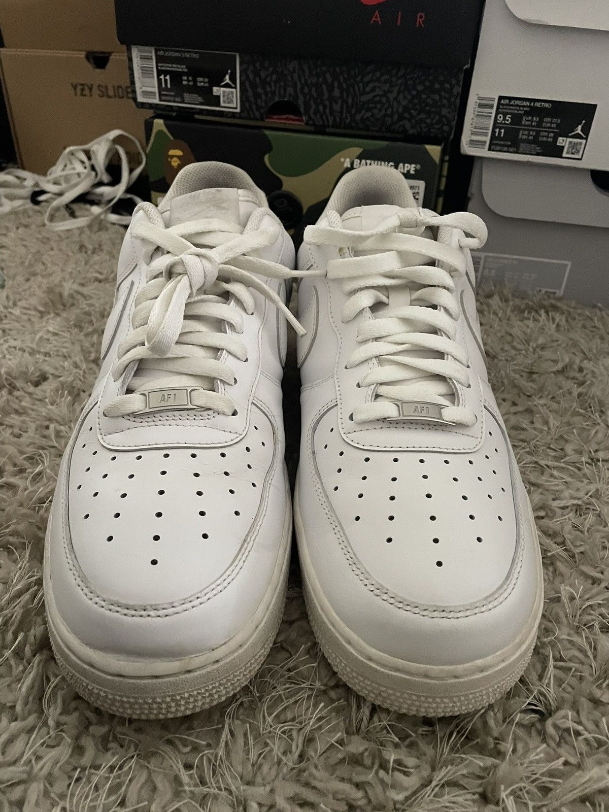 Nike Nike Air Force 1 Low Triple White Size US 12 / EU 45 - 4 Thumbnail