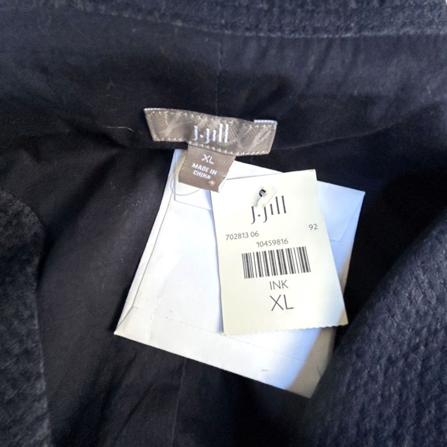 J. Jill J. Jill Blazer Womens XL Ink Blue Silk Cotton Textured Two-Button Pockets New Size XL / US 12-14 / IT 48-50 - 3 Thumbnail