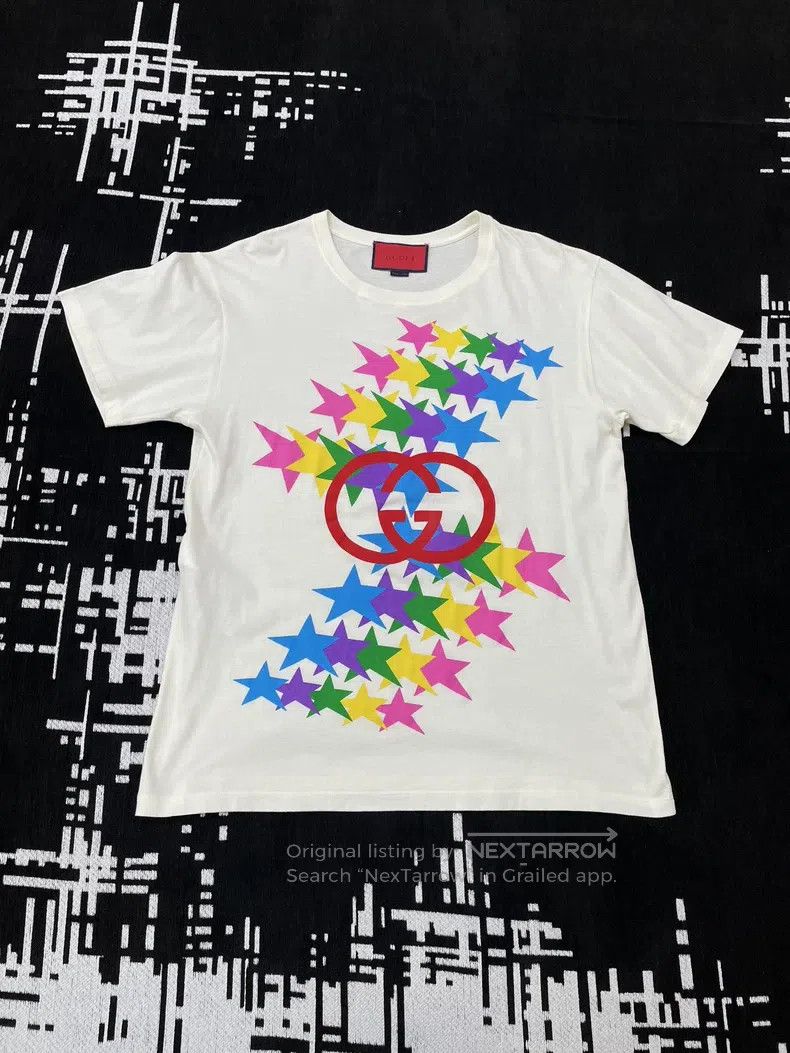Gucci Gucci White star logo printed short-sleeved T-shirt Size XS / US 0-2 / IT 36-38 - 1 Thumbnail