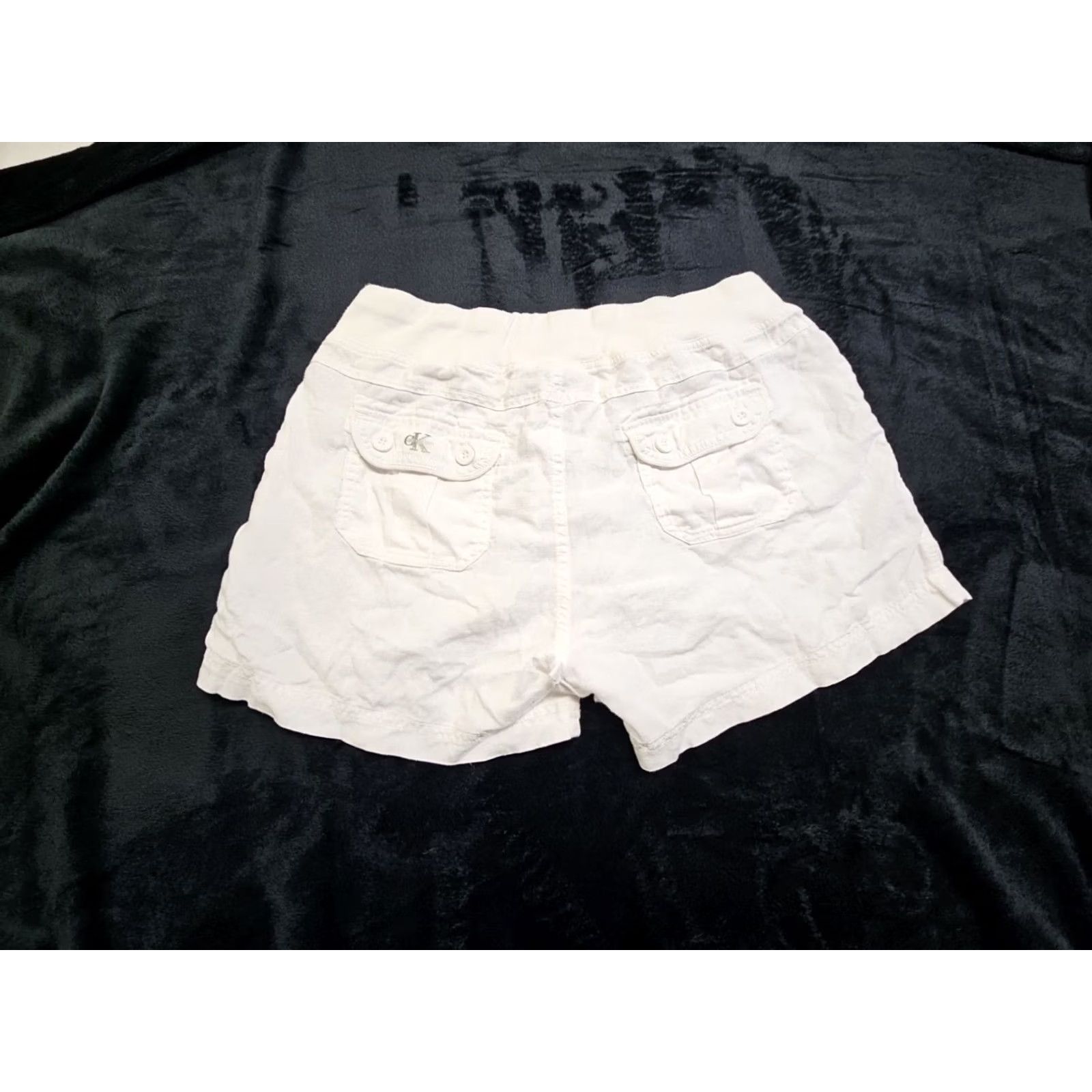 Calvin Klein Calvin Klein Womens Casual Linen Drawstring Shorts Elastic Waist White M Size 32" / US 10 / IT 46 - 5 Thumbnail