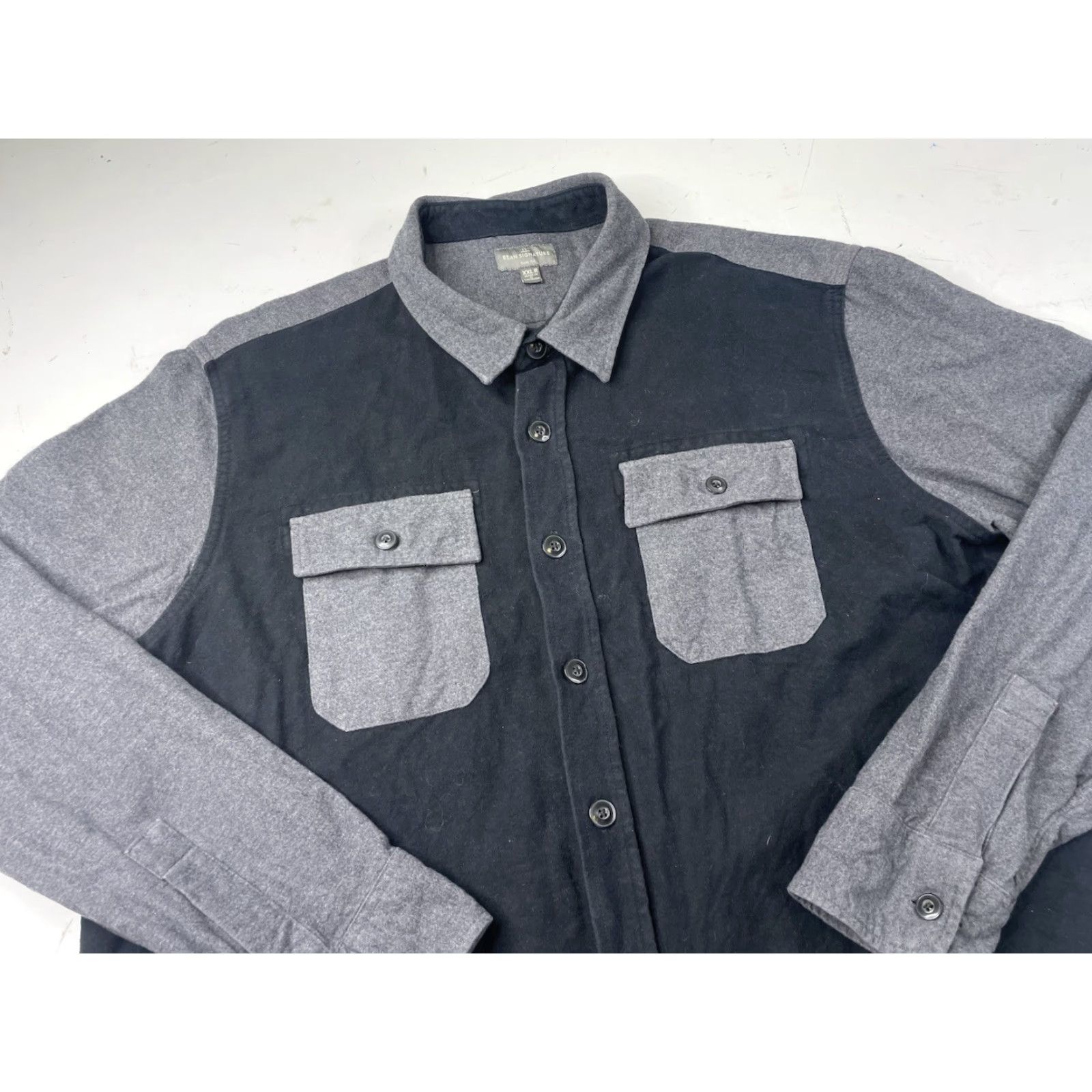 Vintage VINTAGE L.L. Bean Shirt Mens 2XL Black Gray Flannel Chamois Cloth Archive Signature 1933 Size US XXL / EU 58 / 5 - 2 Thumbnail