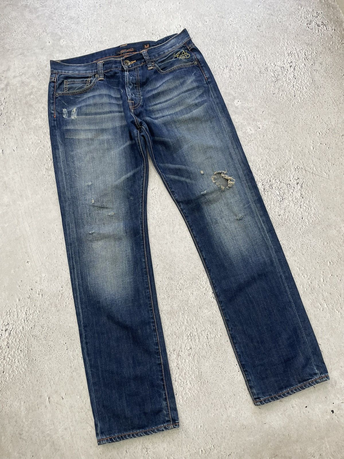 Christian Audigier Edhardy fasgion jeans y2k hype denim distressed Size US 34 / EU 50 - 3 Thumbnail