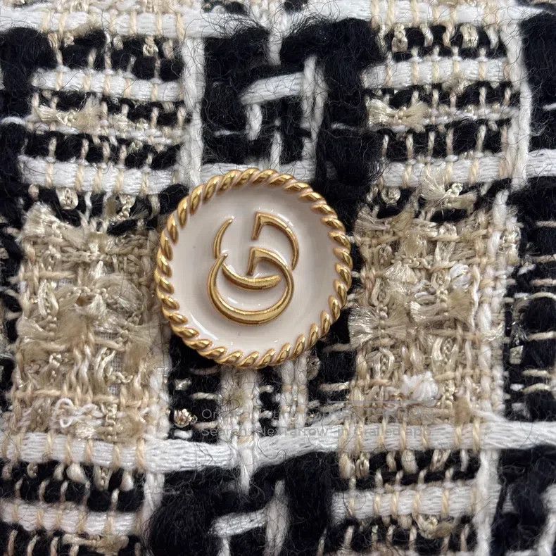 Gucci Gucci Colour-blocked plaid cotton lapel long-sleeved singl Size S / US 4 / IT 40 - 5 Thumbnail