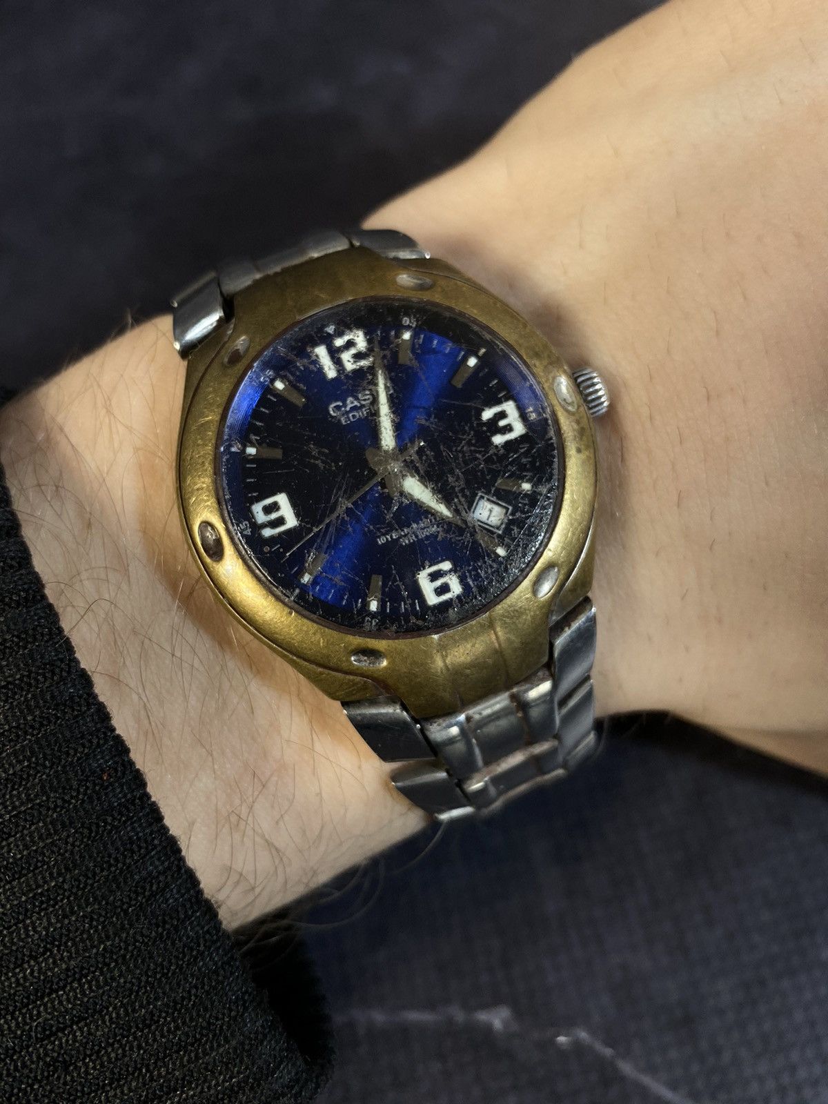 Casio × Japanese Brand × Vintage Casio Edifice EF-108D Золотистые Часы Japanese Brand Size ONE SIZE - 3 Thumbnail