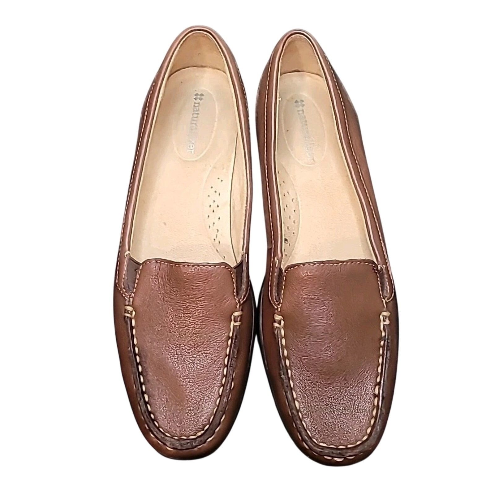 Naturalizer Slip-On Loafers 8.5N Brown Leather Luxe Chic
