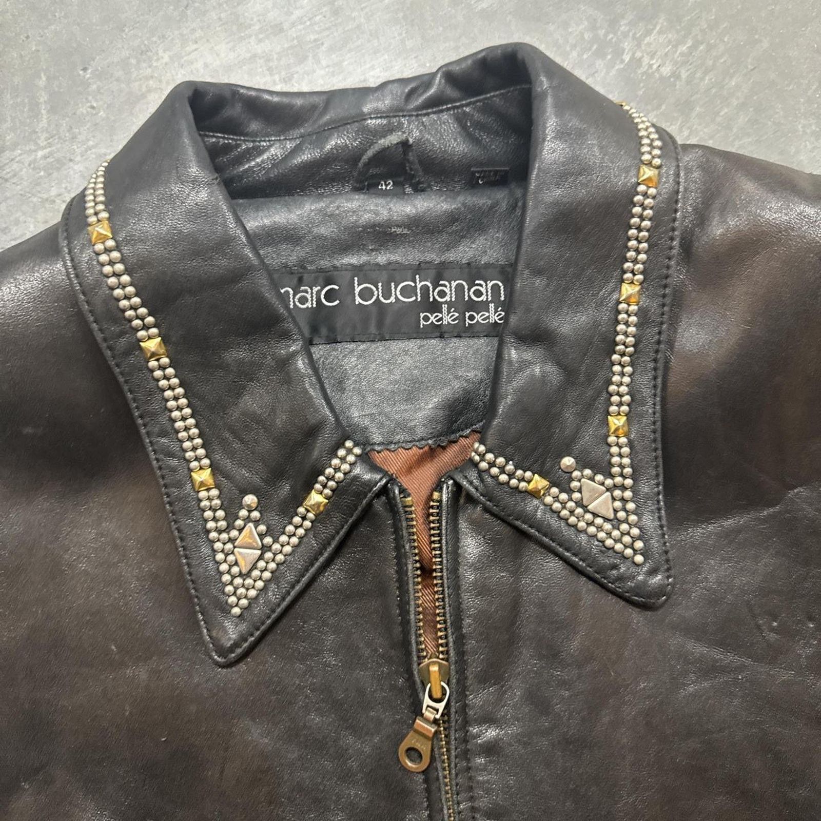 Pelle Pelle × Vintage Vintage Pelle Pelle Marc Buchanan Studded Leather Jacket Size US M / EU 48-50 / 2 - 5 Thumbnail