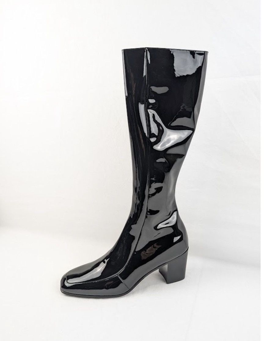 Saint Laurent Paris o1s1wg110724 711038 Otto Zipped Boots Patent Leather Black Size US 10 / EU 43 - 7 Thumbnail