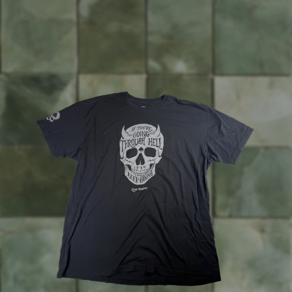 Vintage Zero Foxtrot Skull T-Shirt Men's Black XL Short Sleeve Crew Neck Regular Cotton United States Vintage: No Size US XL / EU 56 / 4 - 1 Thumbnail